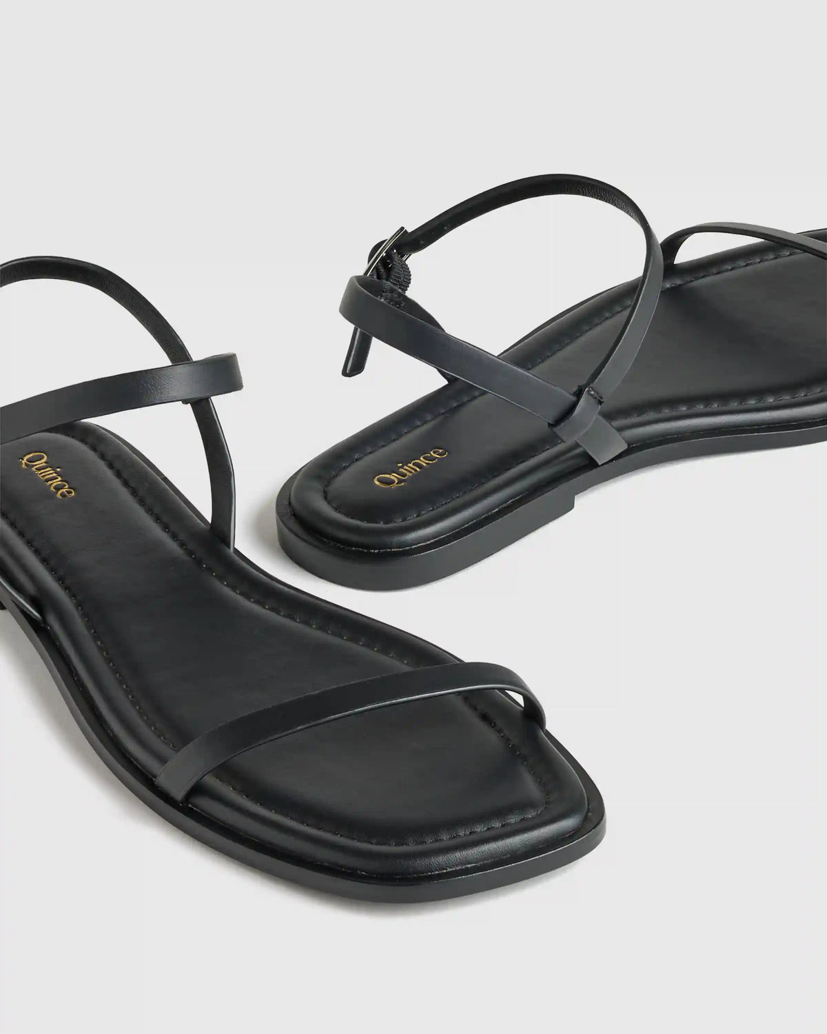Italian Leather Ankle Strap Flat Sandal