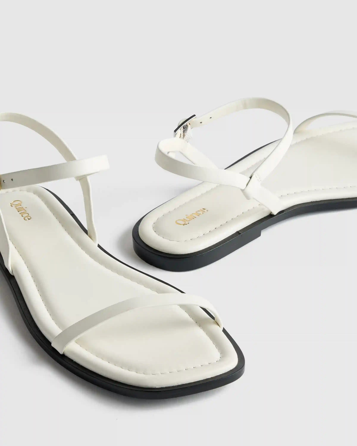 Italian Leather Ankle Strap Flat Sandal