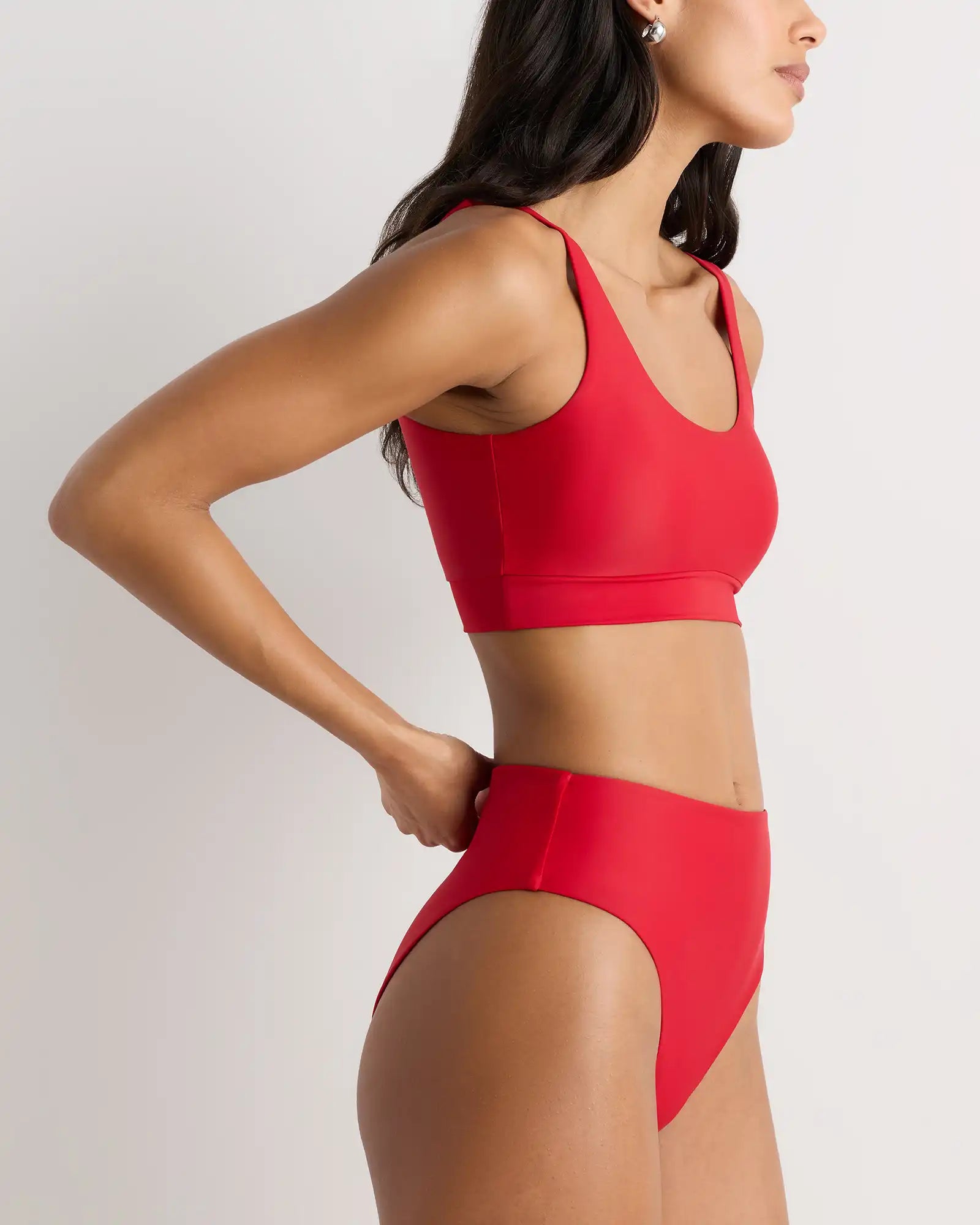 Italian High-Rise High-Leg Bikini Bottom