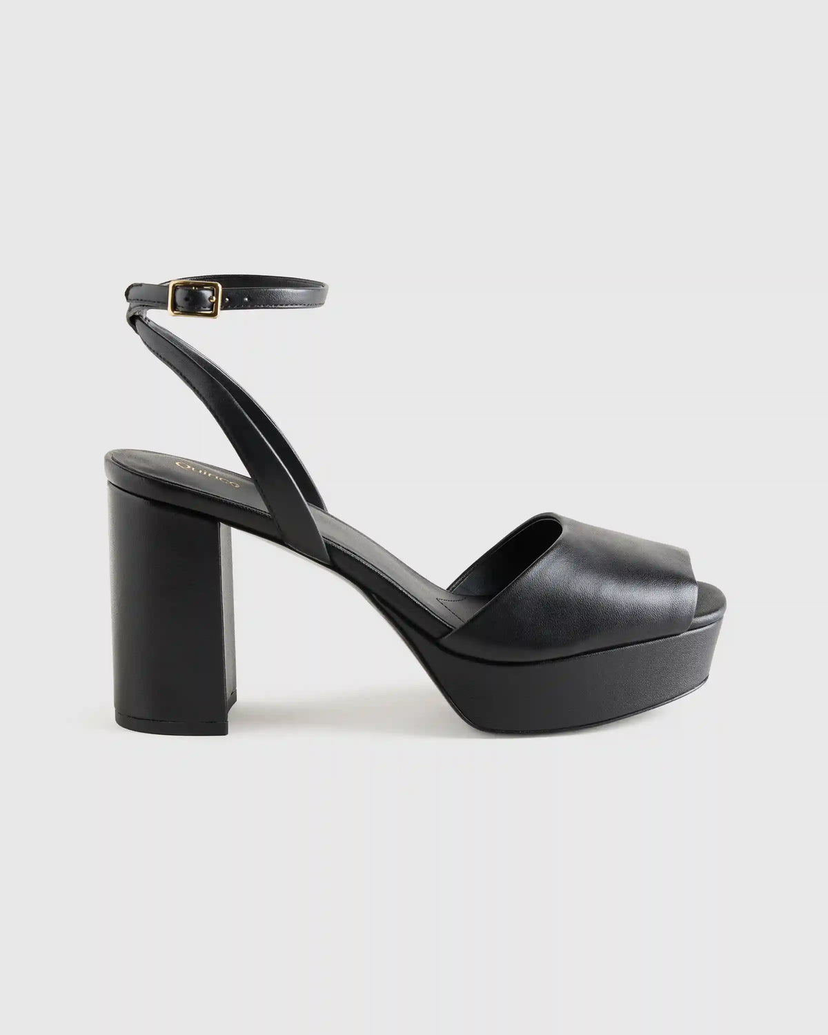 Italian Leather Platform 115mm Block Heel