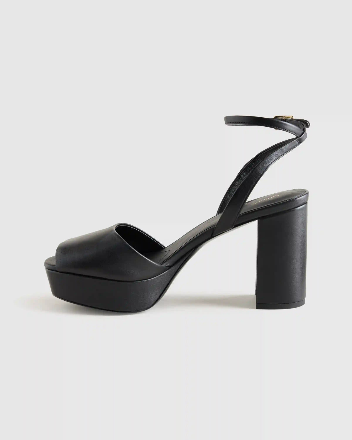 Italian Leather Platform 115mm Block Heel