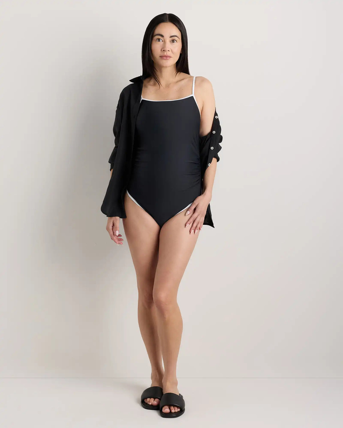 Italian Maternity Square Neck One-Piece Swimsuit
