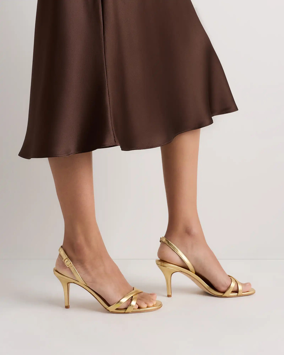 Italian Leather 75mm Slingback Heeled Sandal