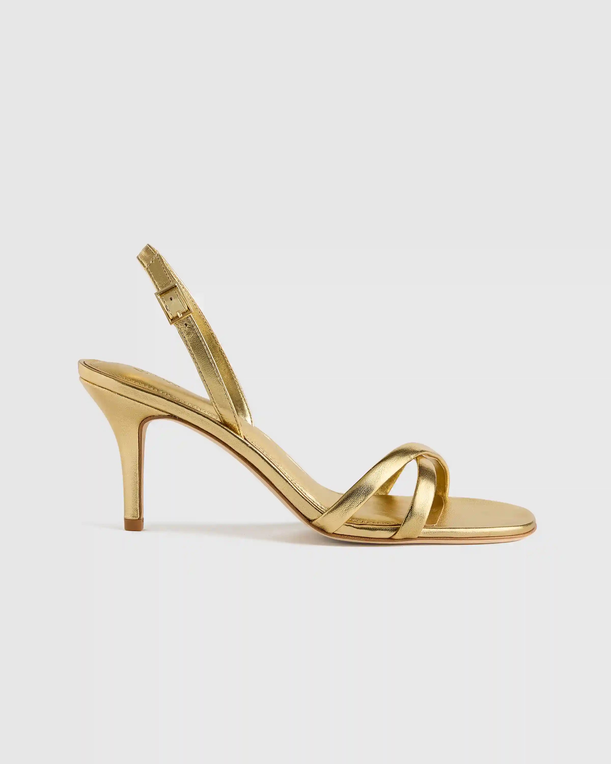 Italian Leather 75mm Slingback Heeled Sandal