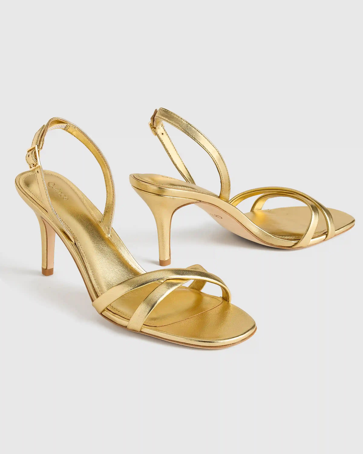 Italian Leather 75mm Slingback Heeled Sandal