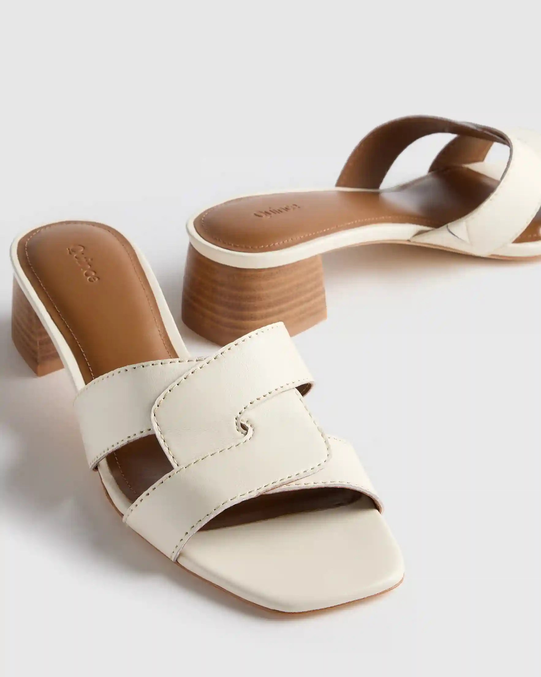 Italian Leather 35mm Wood Block Heel Mule