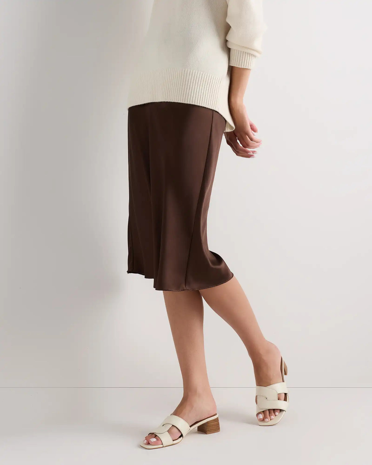 Italian Leather 35mm Wood Block Heel Mule