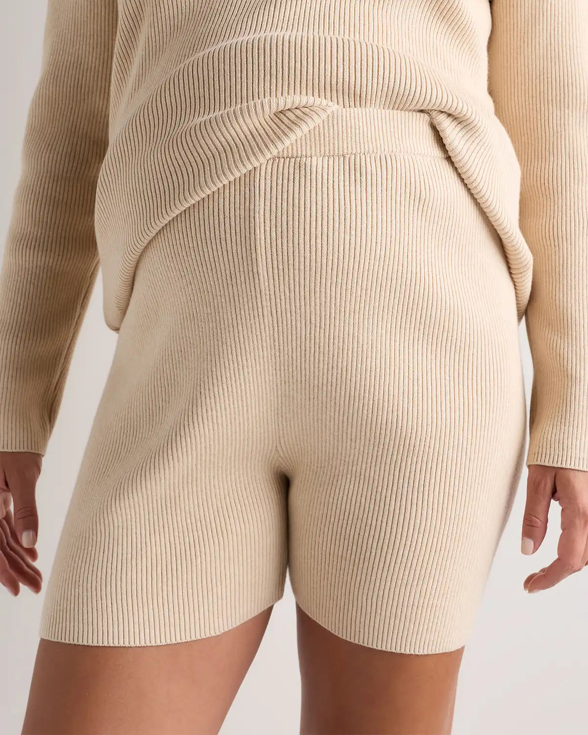 Cotton Cashmere Maternity Knit Shorts