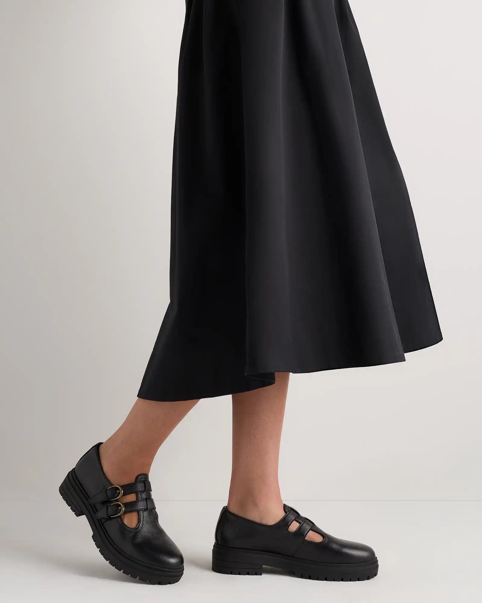 Italian Leather Lug Sole Mary Jane