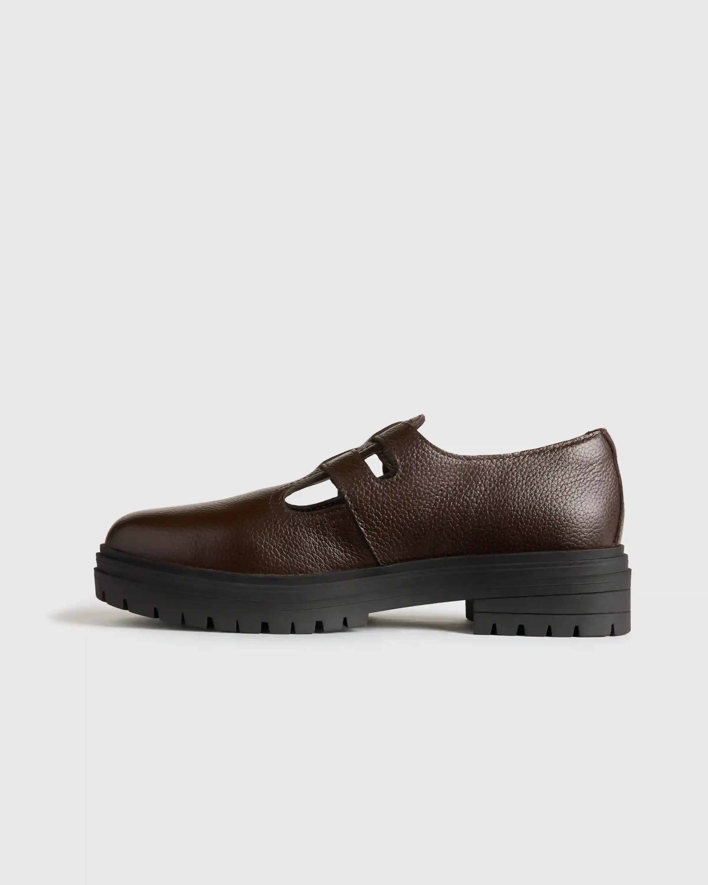 Italian Leather Lug Sole Mary Jane