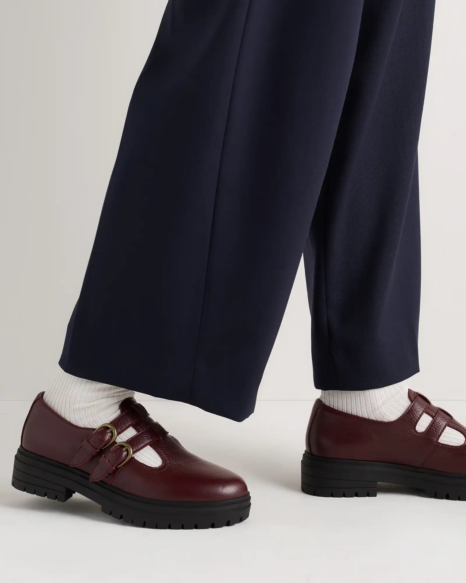 Italian Leather Lug Sole Mary Jane