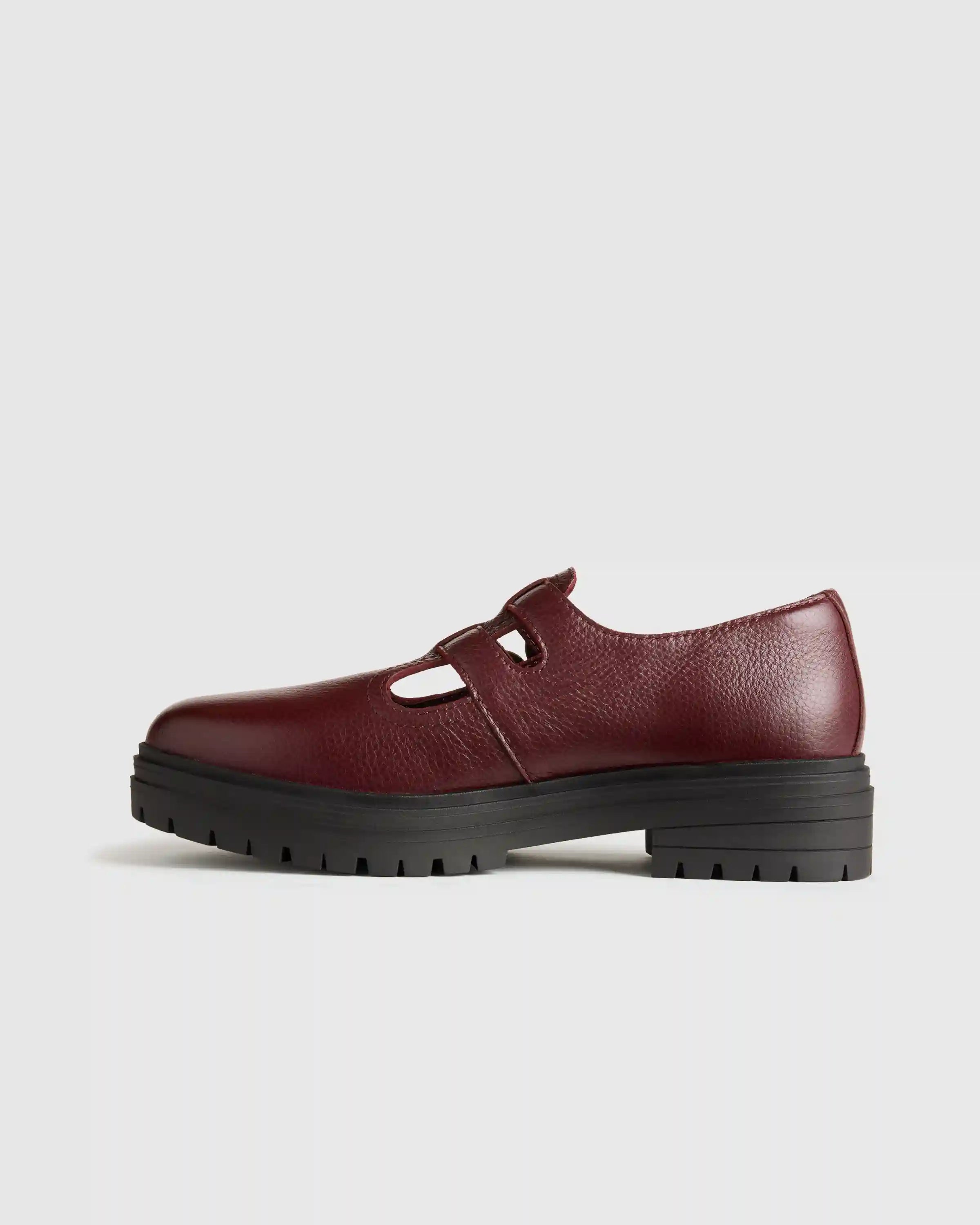 Italian Leather Lug Sole Mary Jane