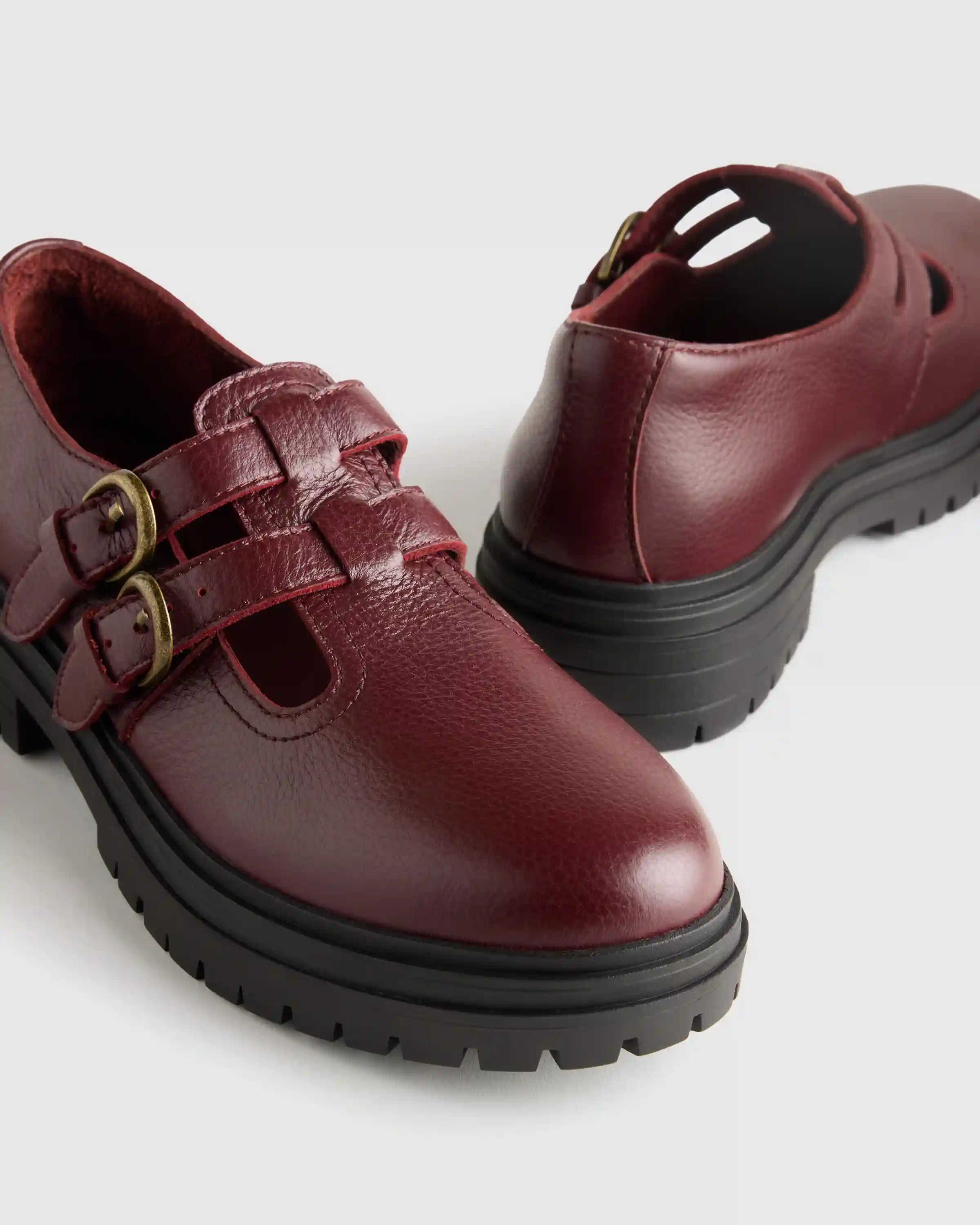 Italian Leather Lug Sole Mary Jane