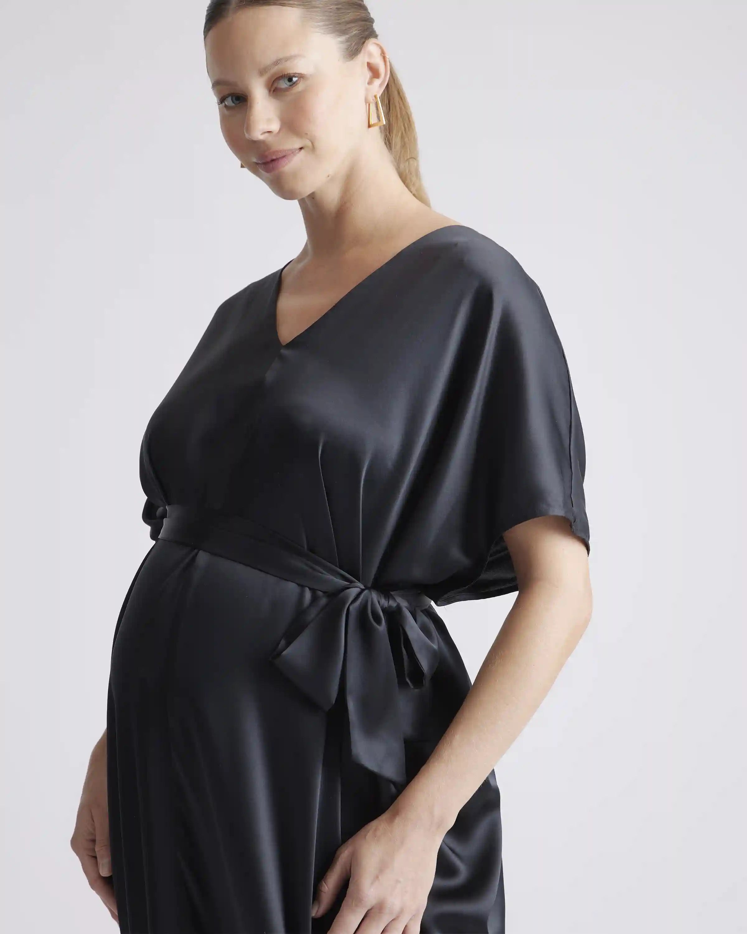 100% Washable Silk Maternity Dress