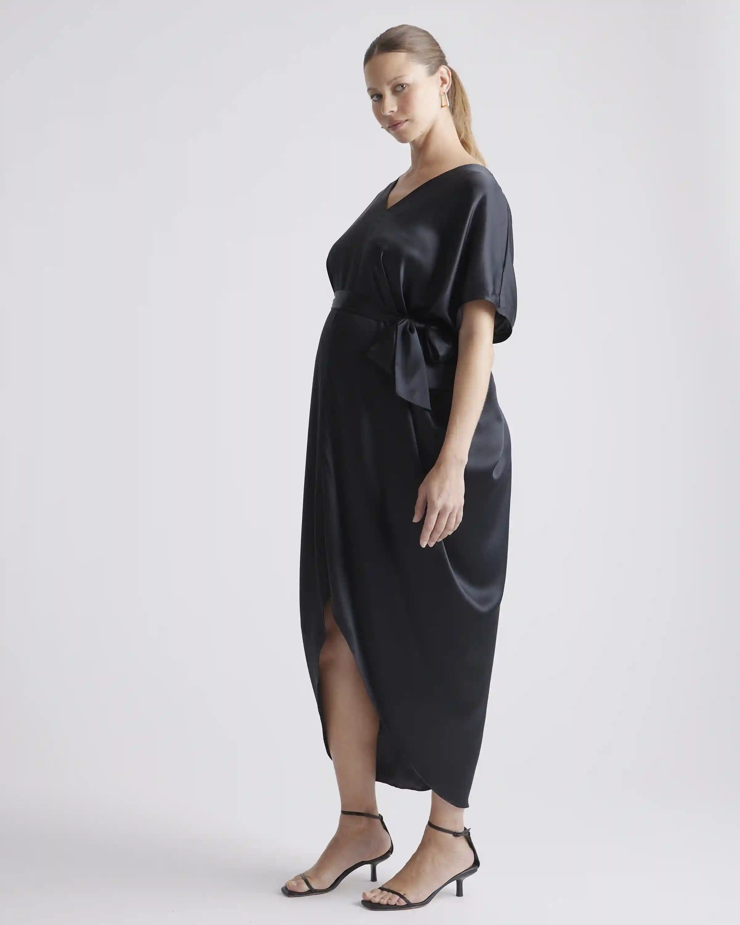 100% Washable Silk Maternity Dress