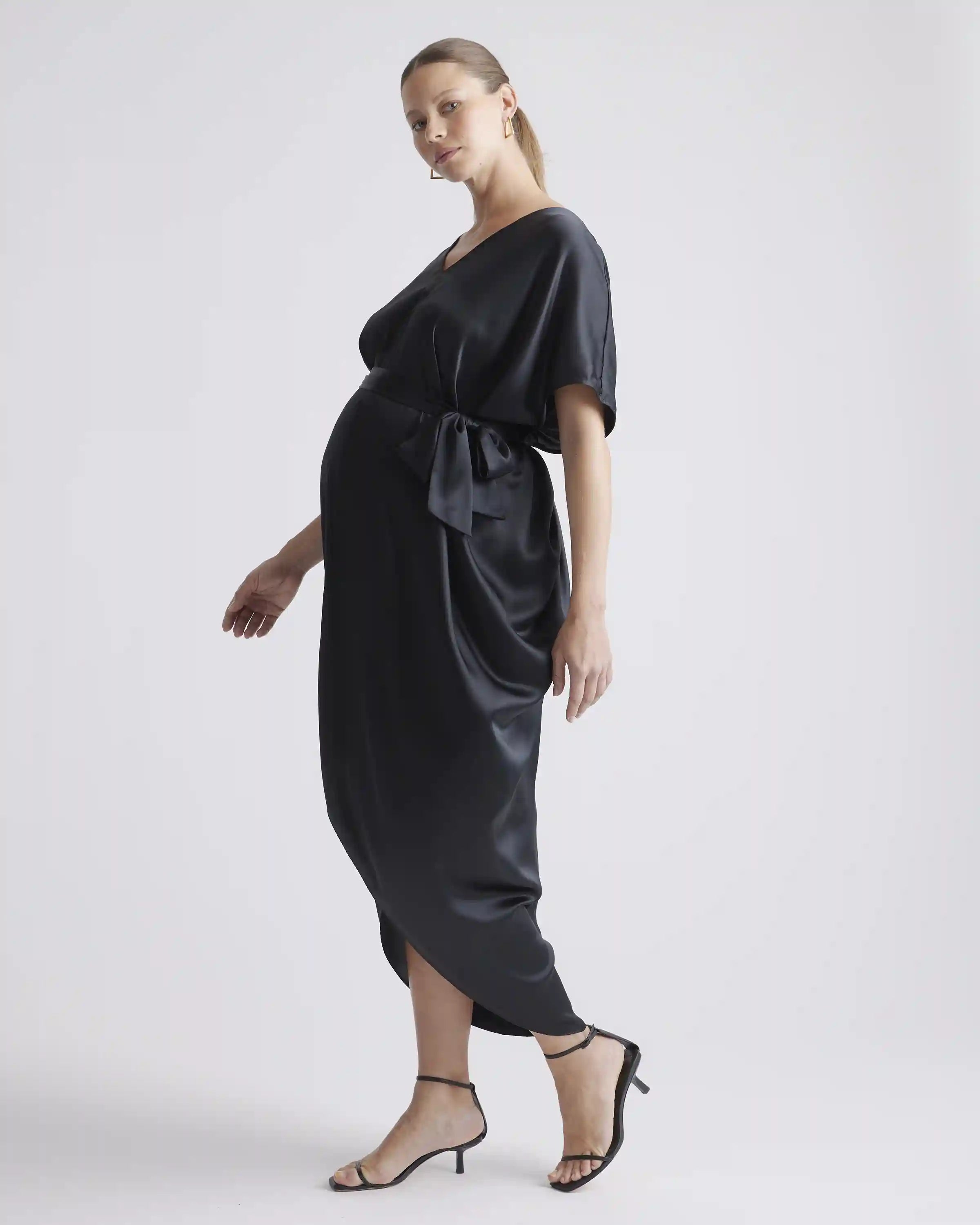 100% Washable Silk Maternity Dress