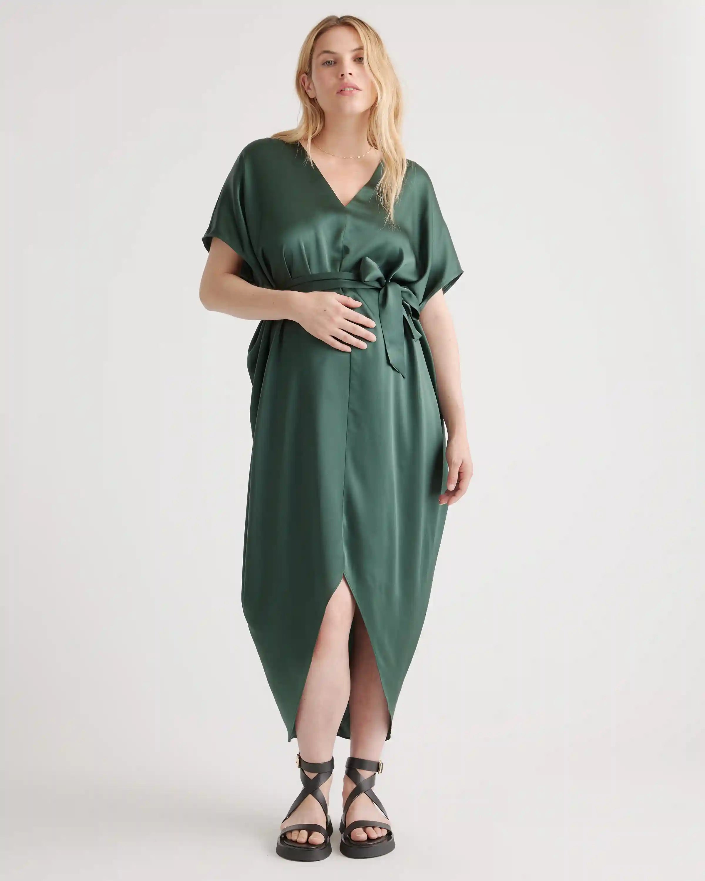 100% Washable Silk Maternity Dress