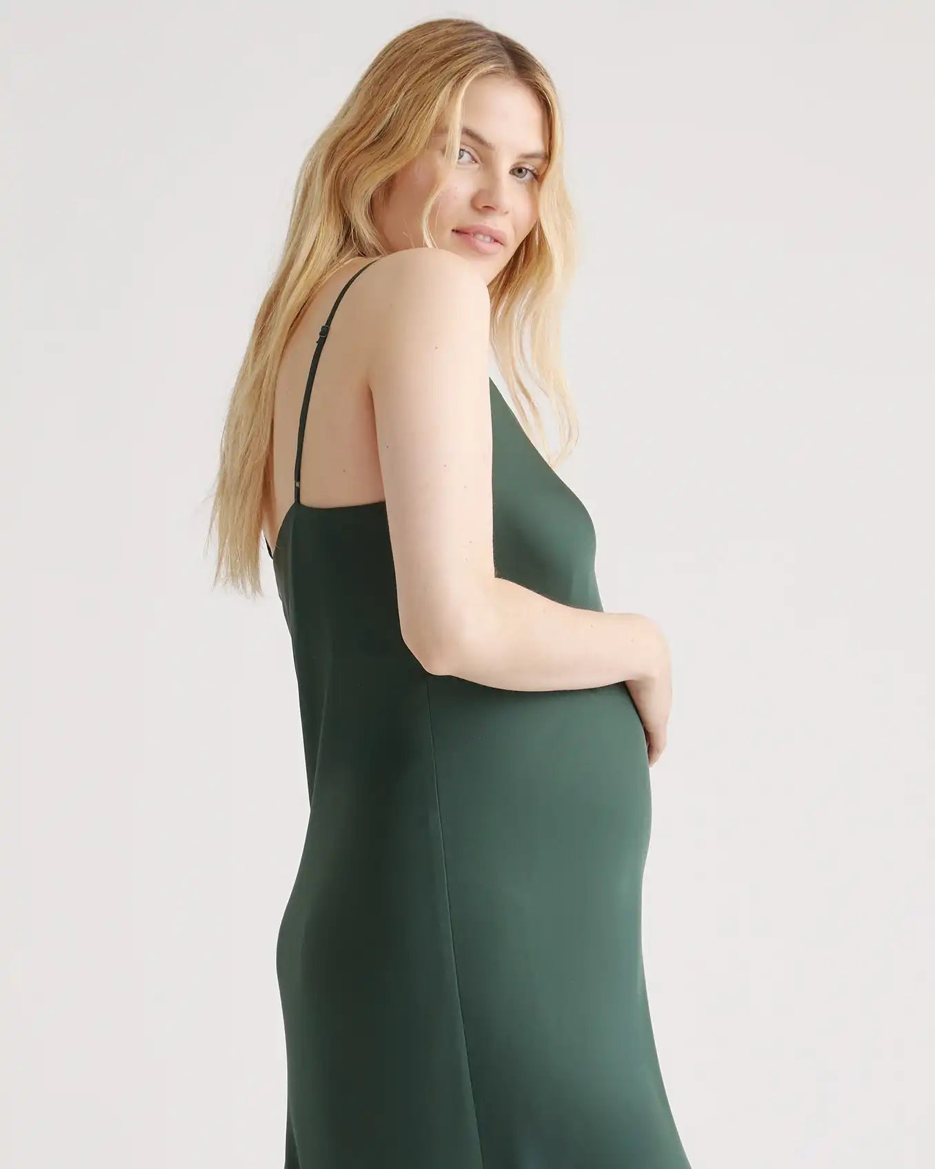 Washable Stretch Silk Maternity Slip Dress