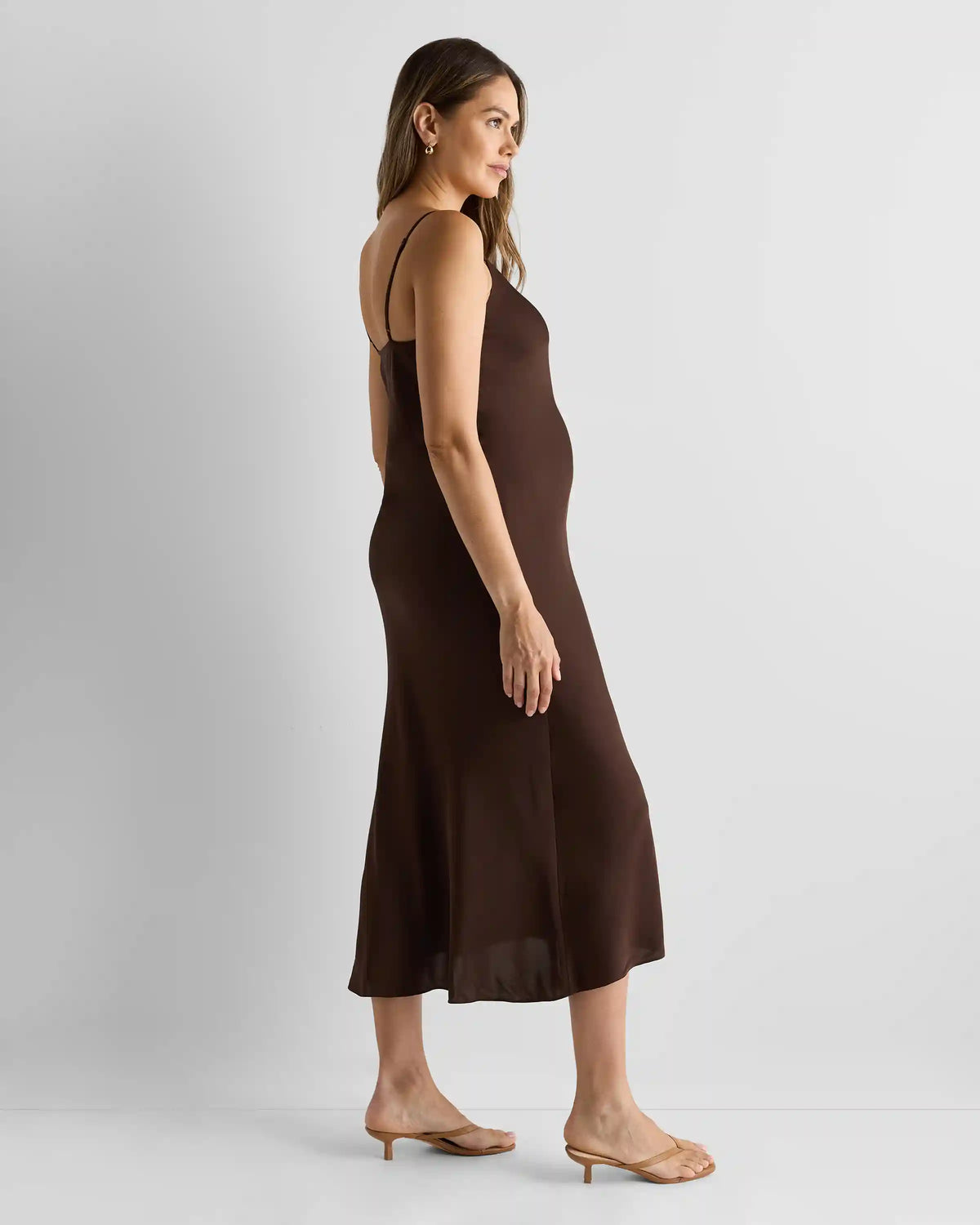 Washable Stretch Silk Maternity Slip Dress