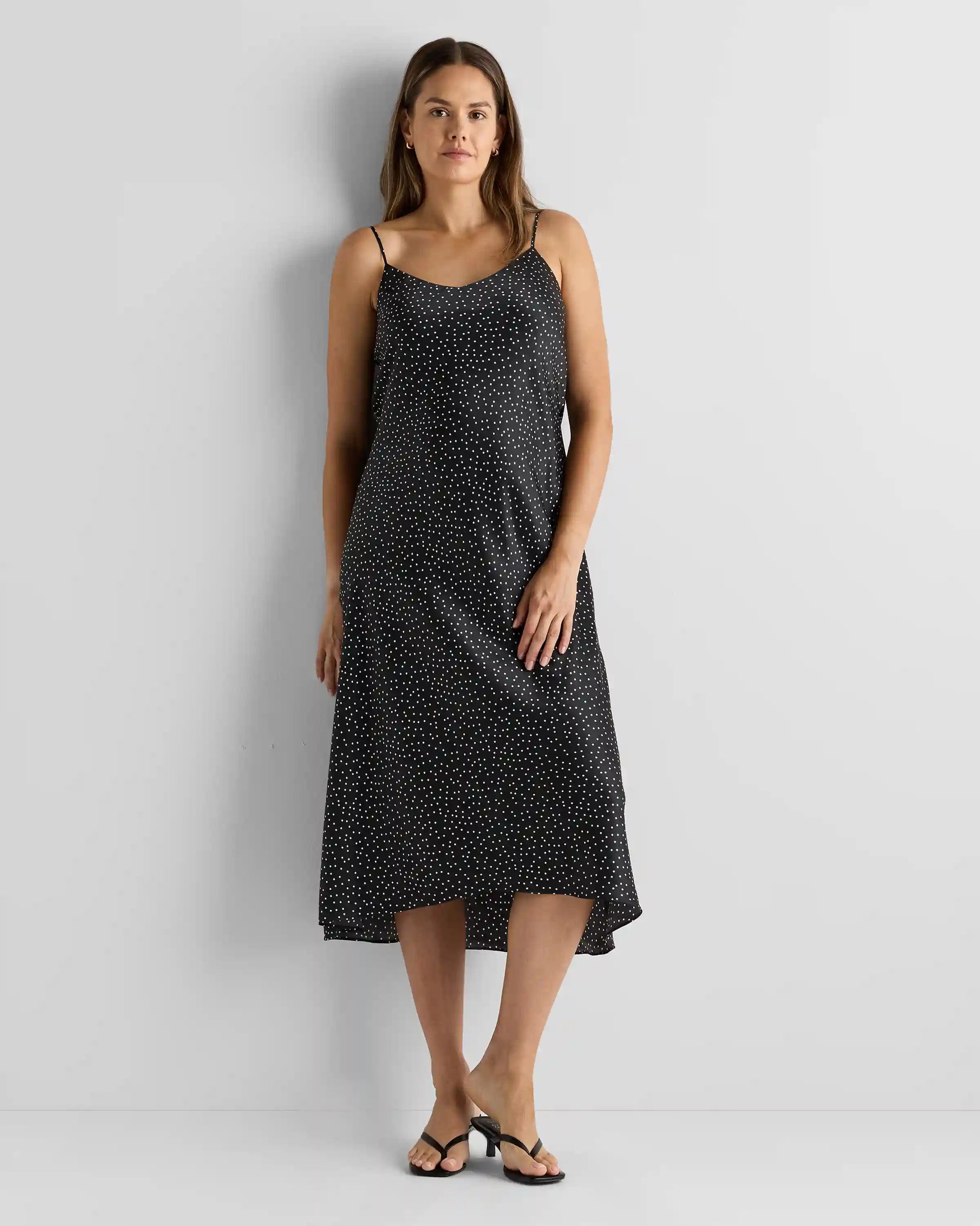 Washable Stretch Silk Maternity Slip Dress