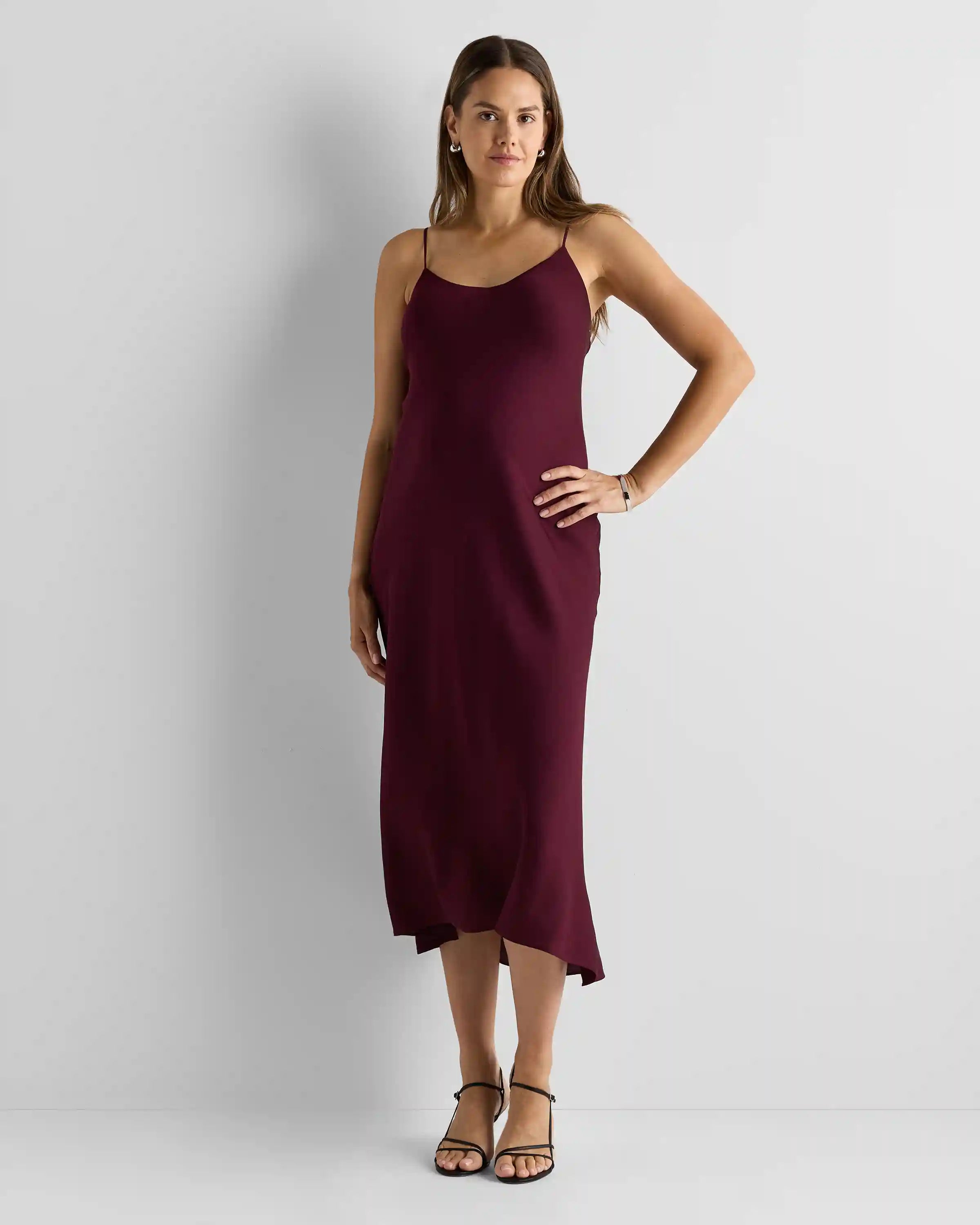 Washable Stretch Silk Maternity Slip Dress