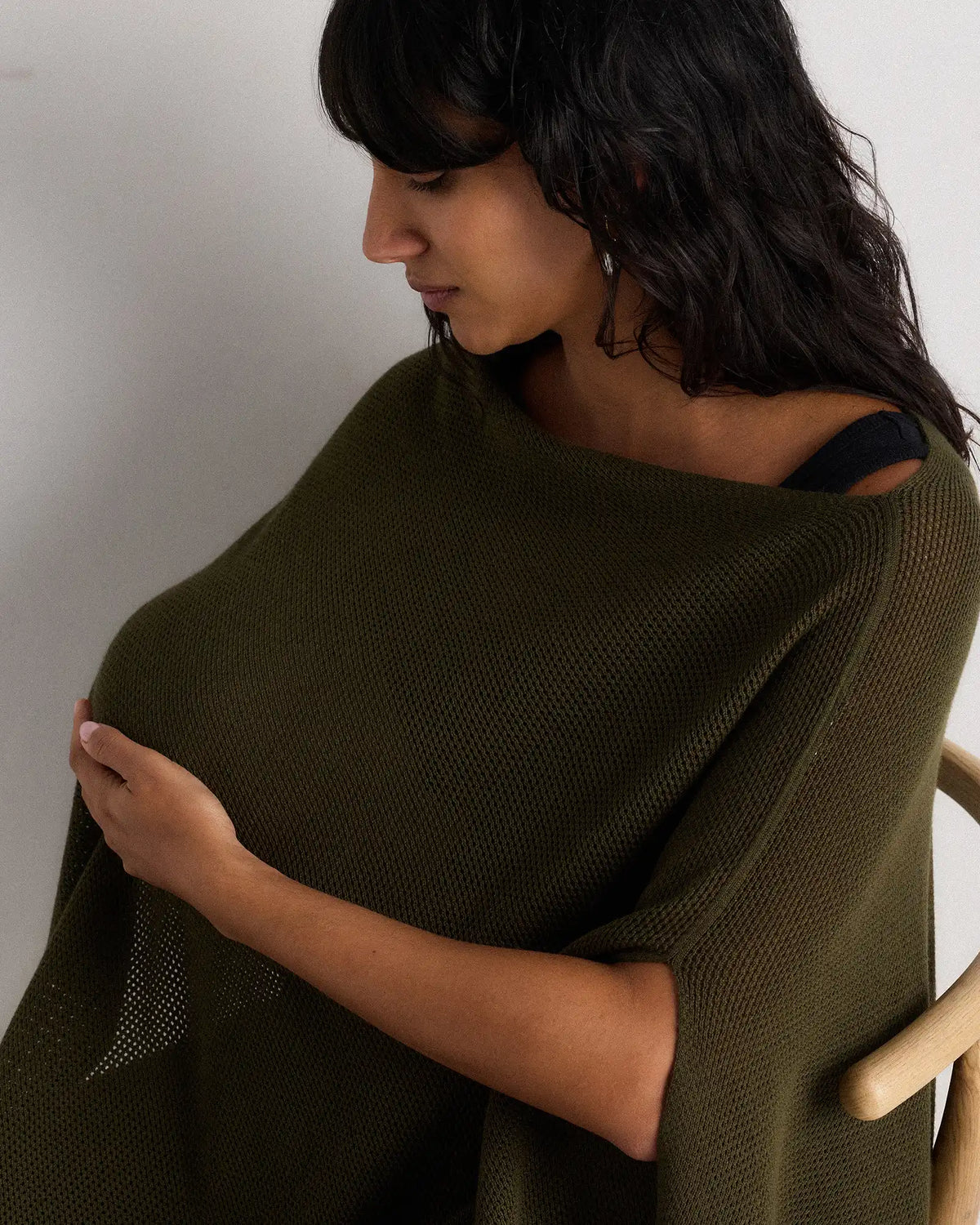 Lightweight Cotton Cashmere Nursing Shawl