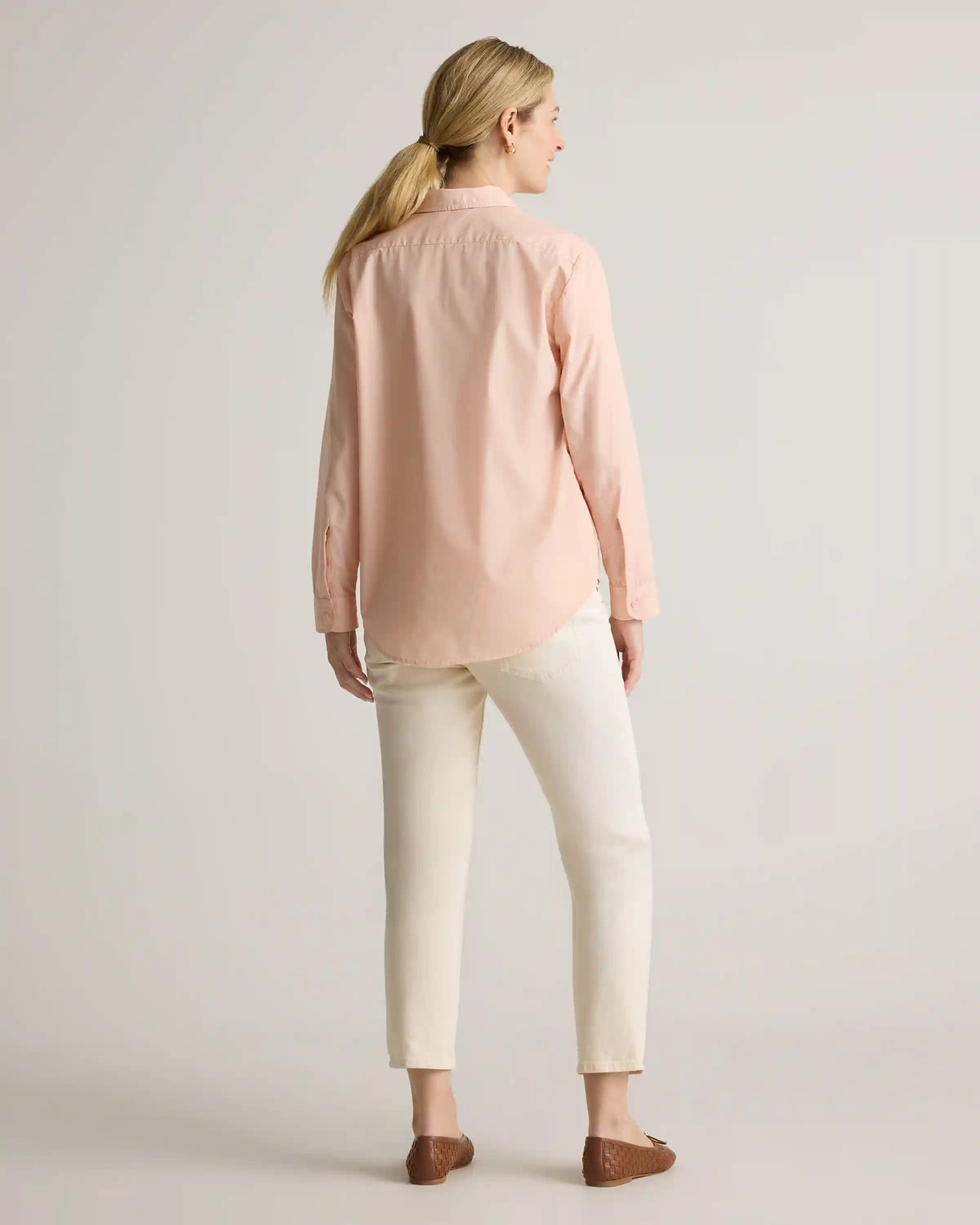 100% Organic Cotton Poplin Maternity Long Sleeve Shirt