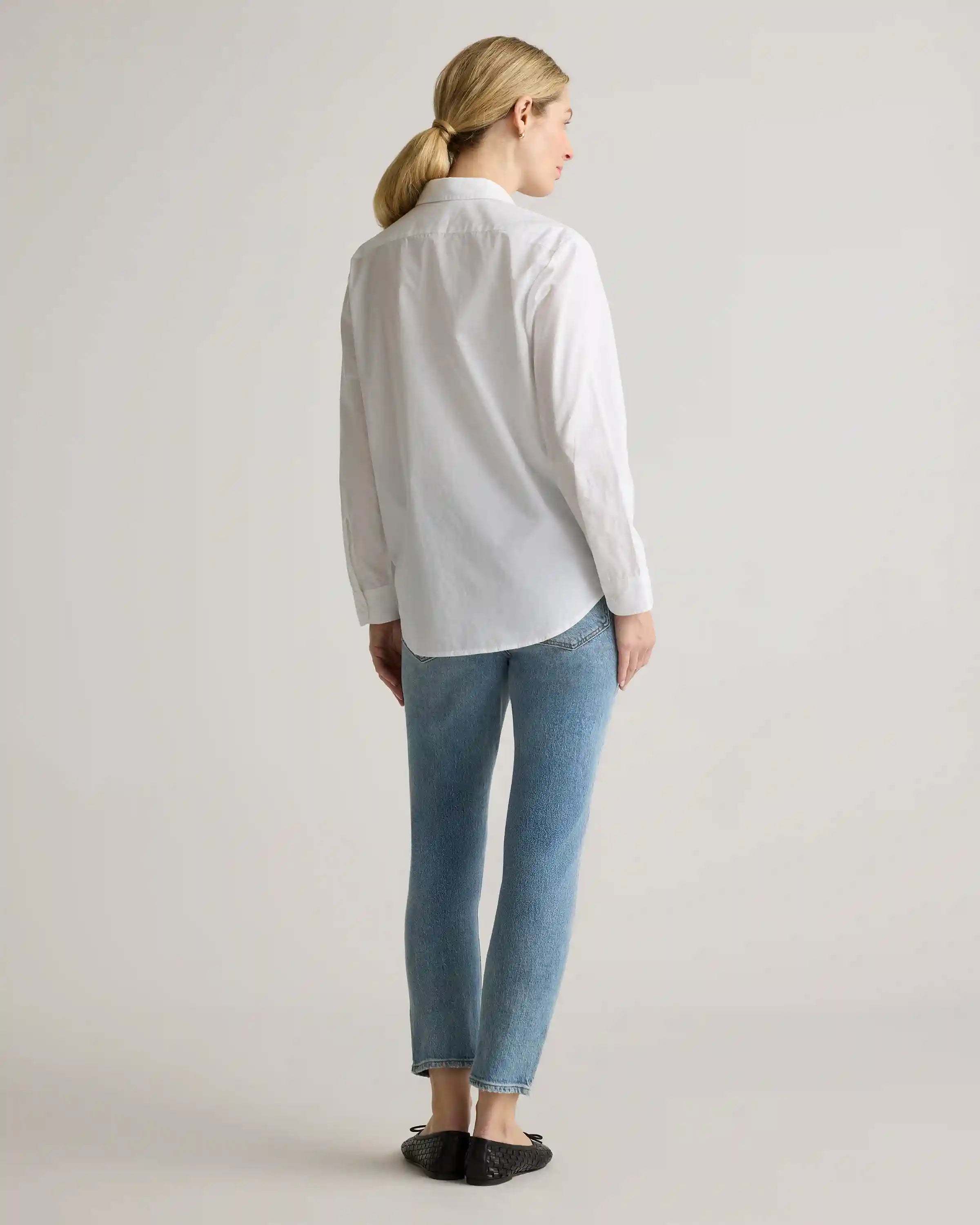 100% Organic Cotton Poplin Maternity Long Sleeve Shirt