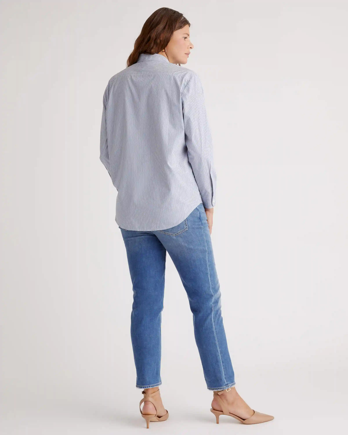 100% Organic Cotton Poplin Maternity Long Sleeve Shirt