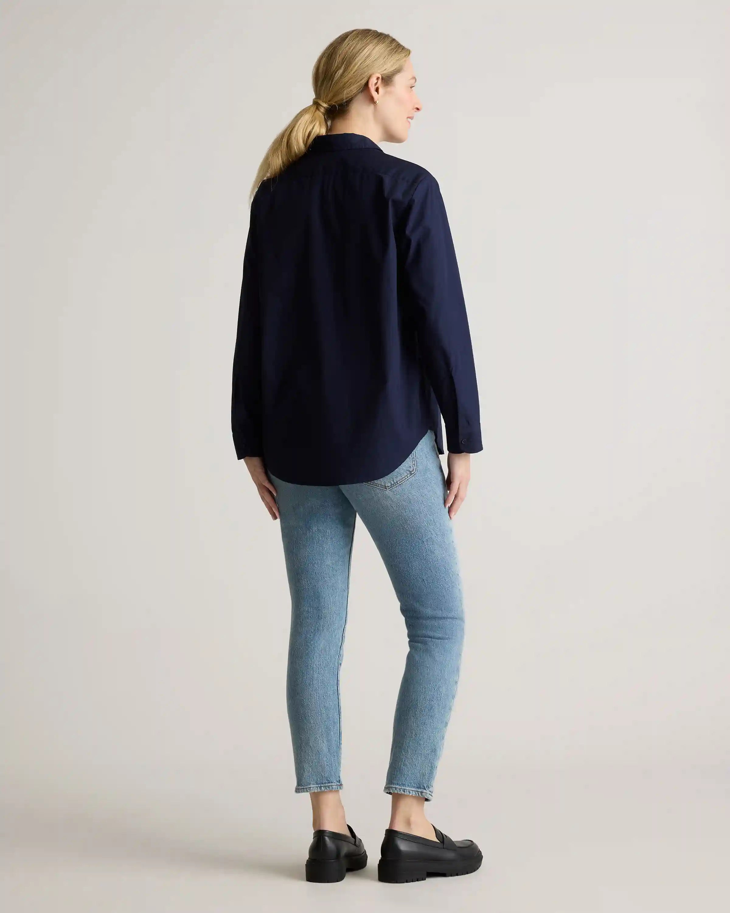 100% Organic Cotton Poplin Maternity Long Sleeve Shirt
