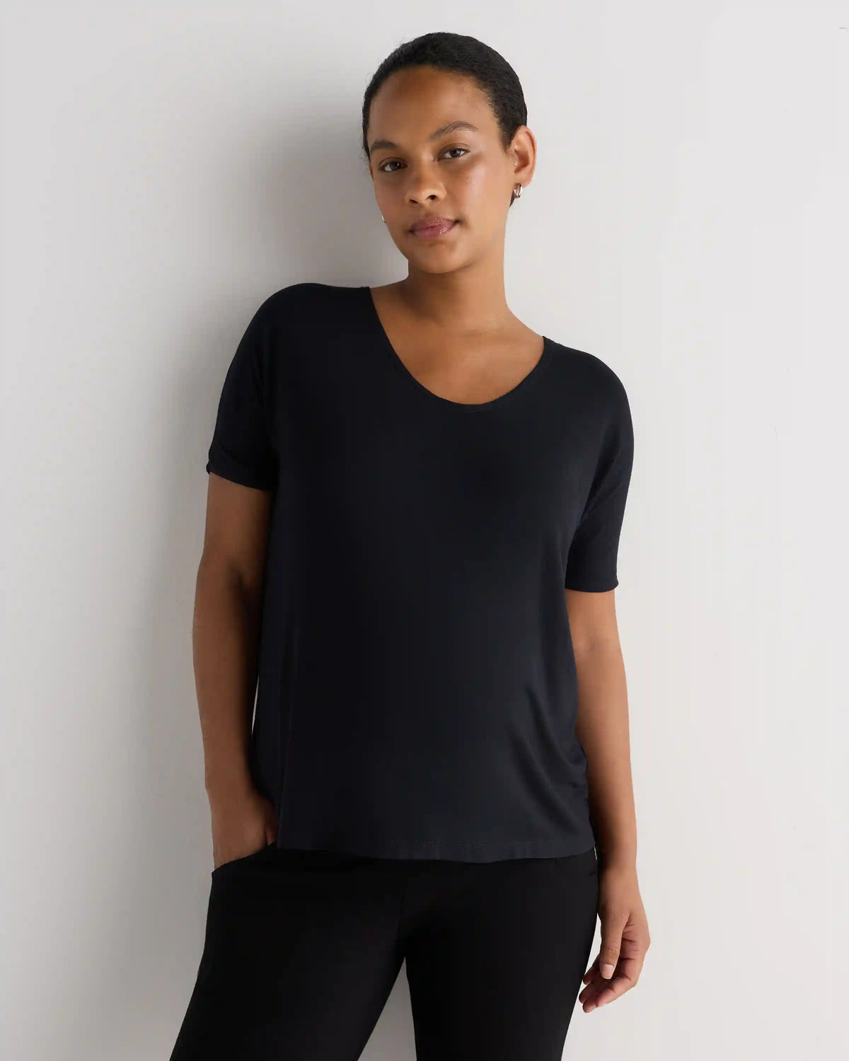 Bamboo Jersey Maternity Dolman Sleeve Tee (2-pack)