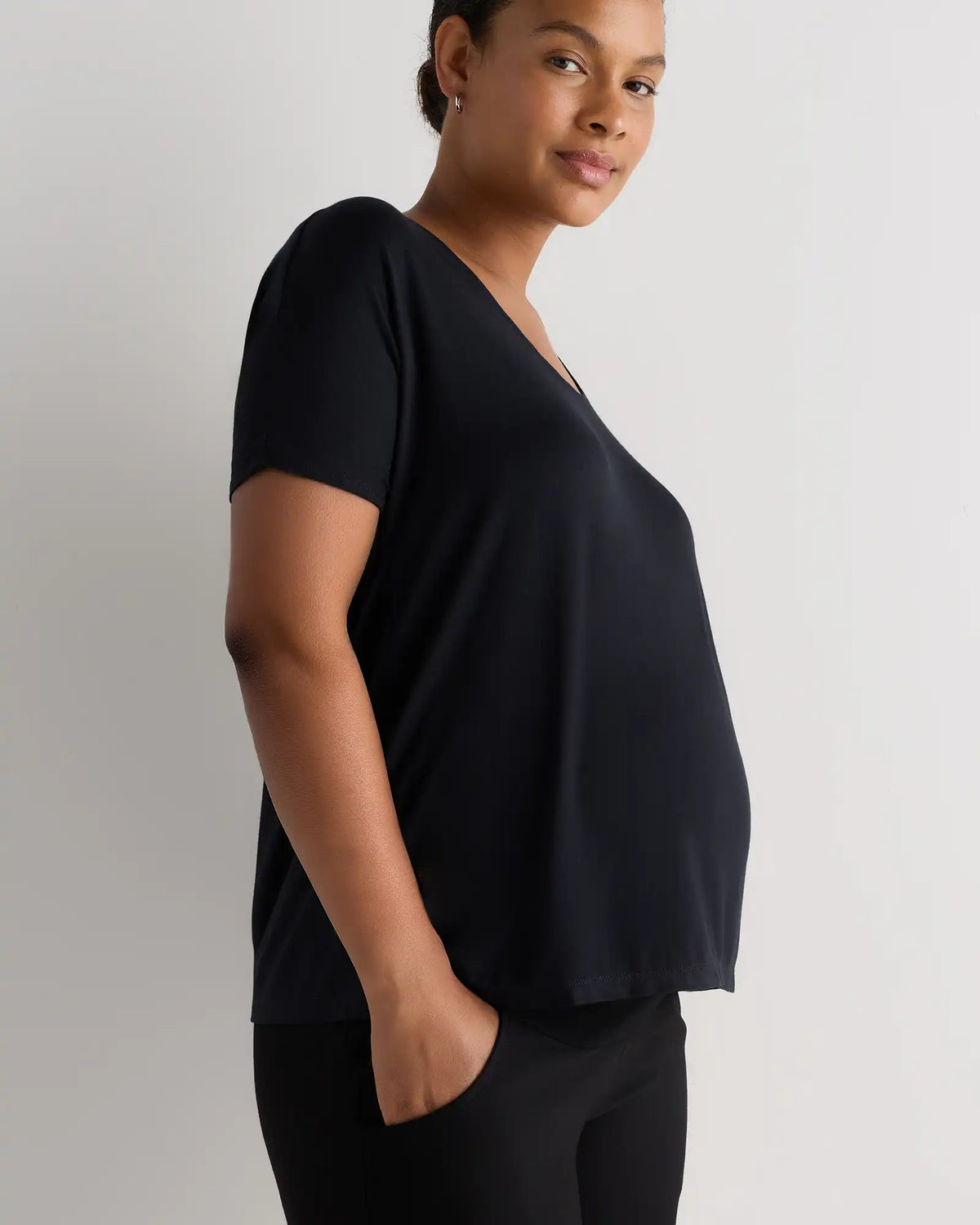 Bamboo Jersey Maternity Dolman Sleeve Tee (2-pack)