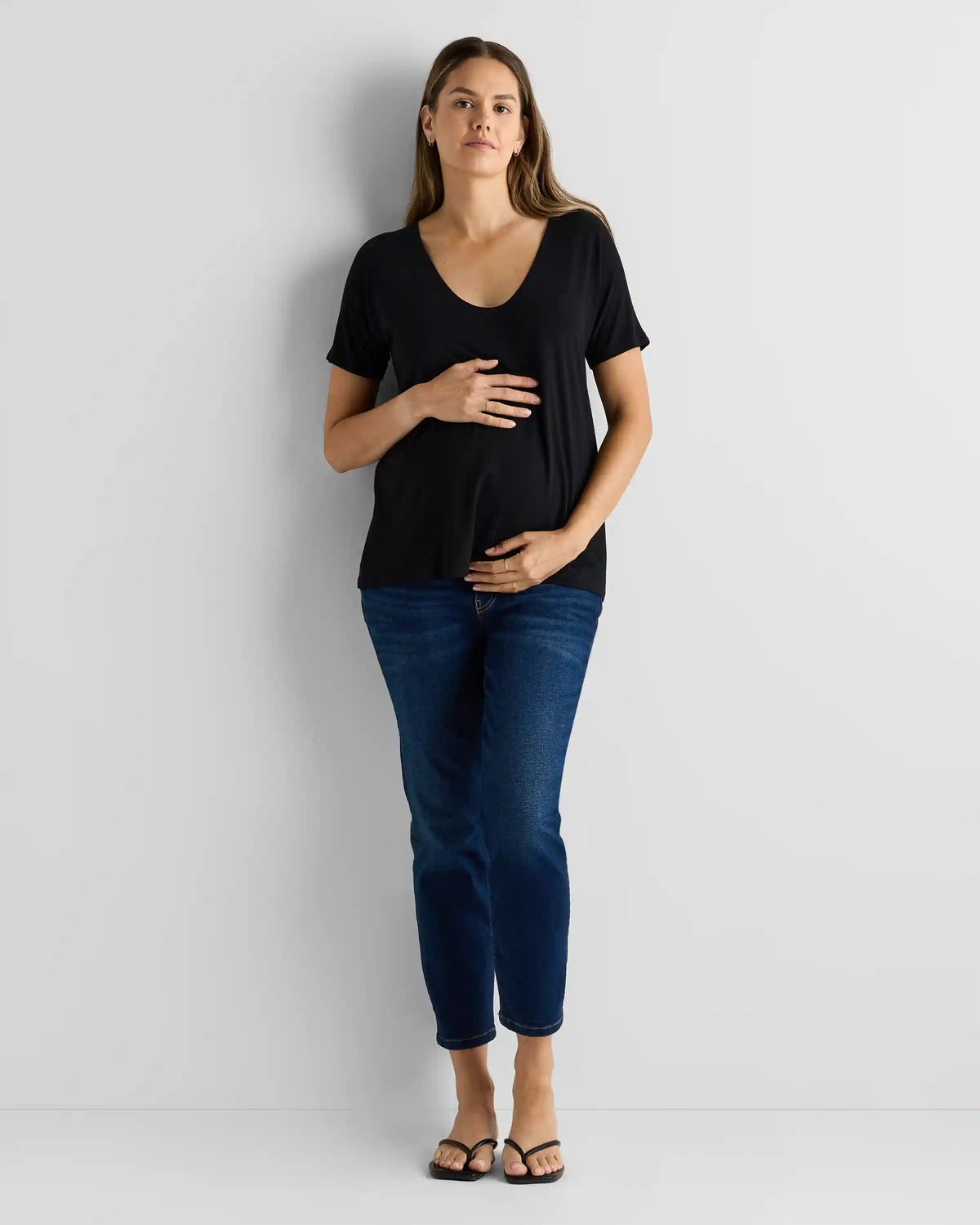 Bamboo Jersey Maternity Dolman Sleeve Tee (2-pack)