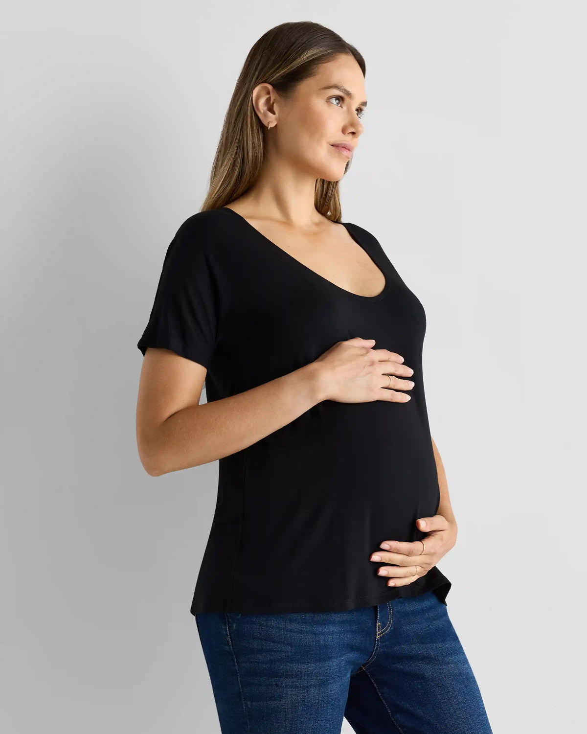 Bamboo Jersey Maternity Dolman Sleeve Tee (2-pack)