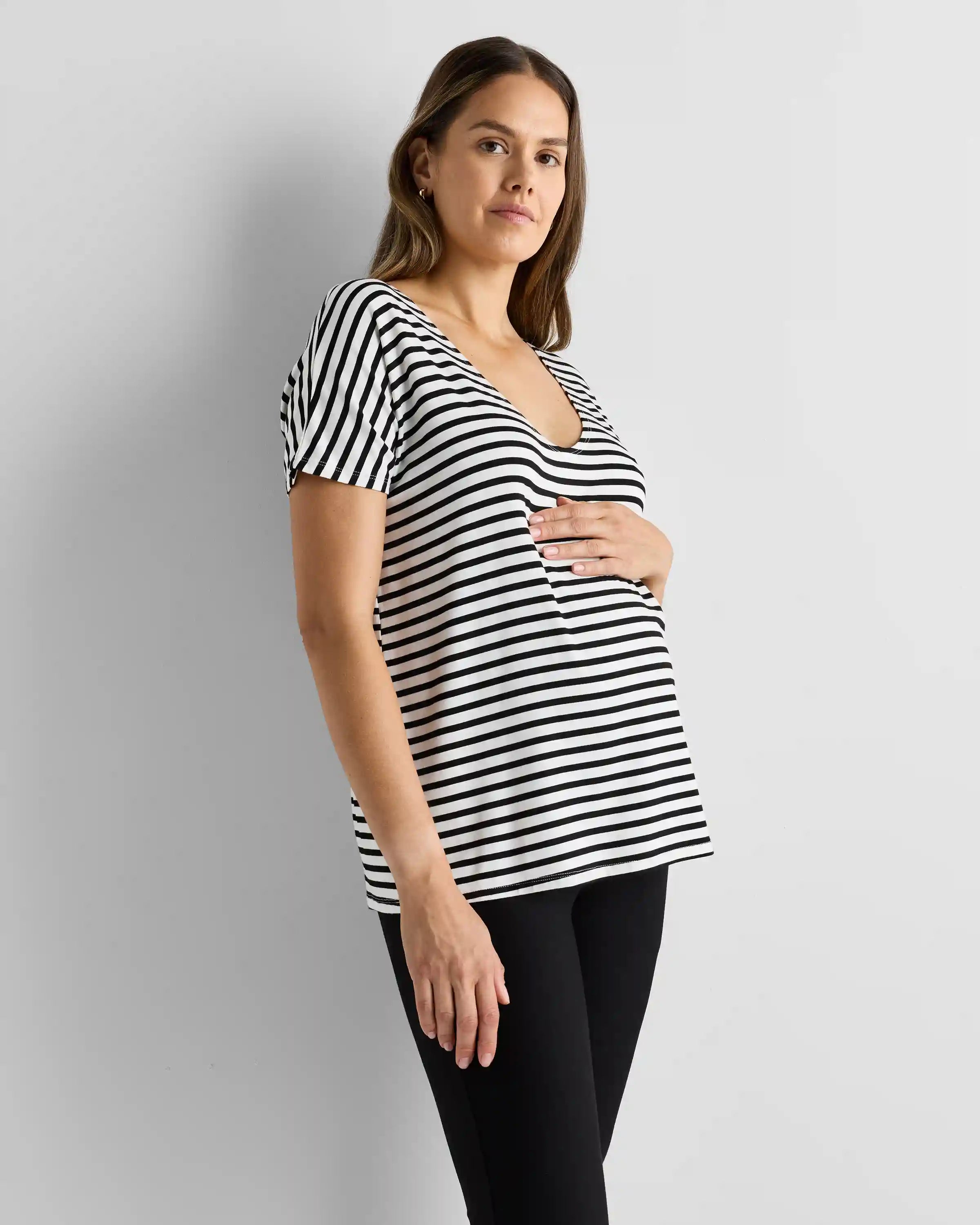 Bamboo Jersey Maternity Dolman Sleeve Tee (2-pack)