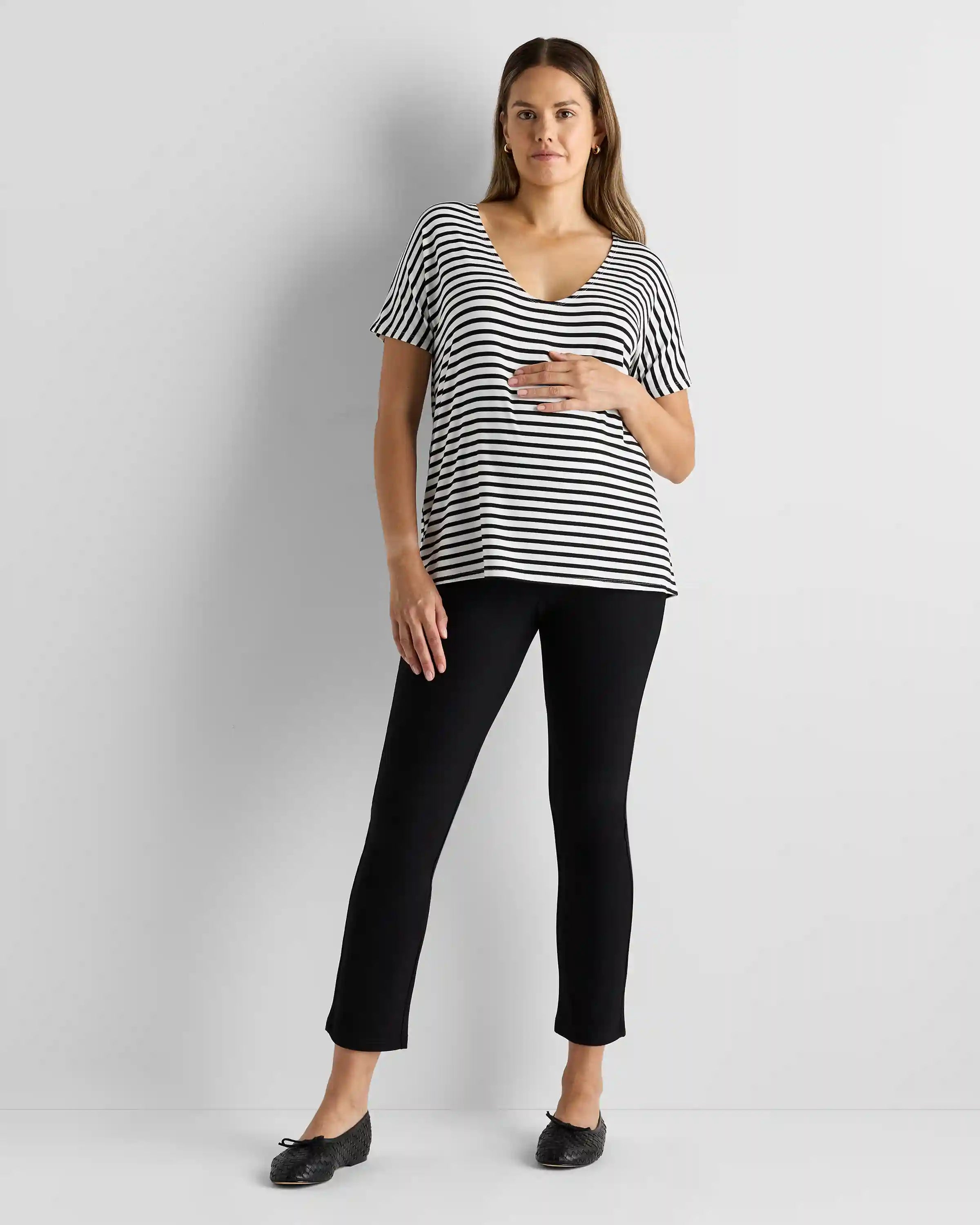 Bamboo Jersey Maternity Dolman Sleeve Tee (2-pack)
