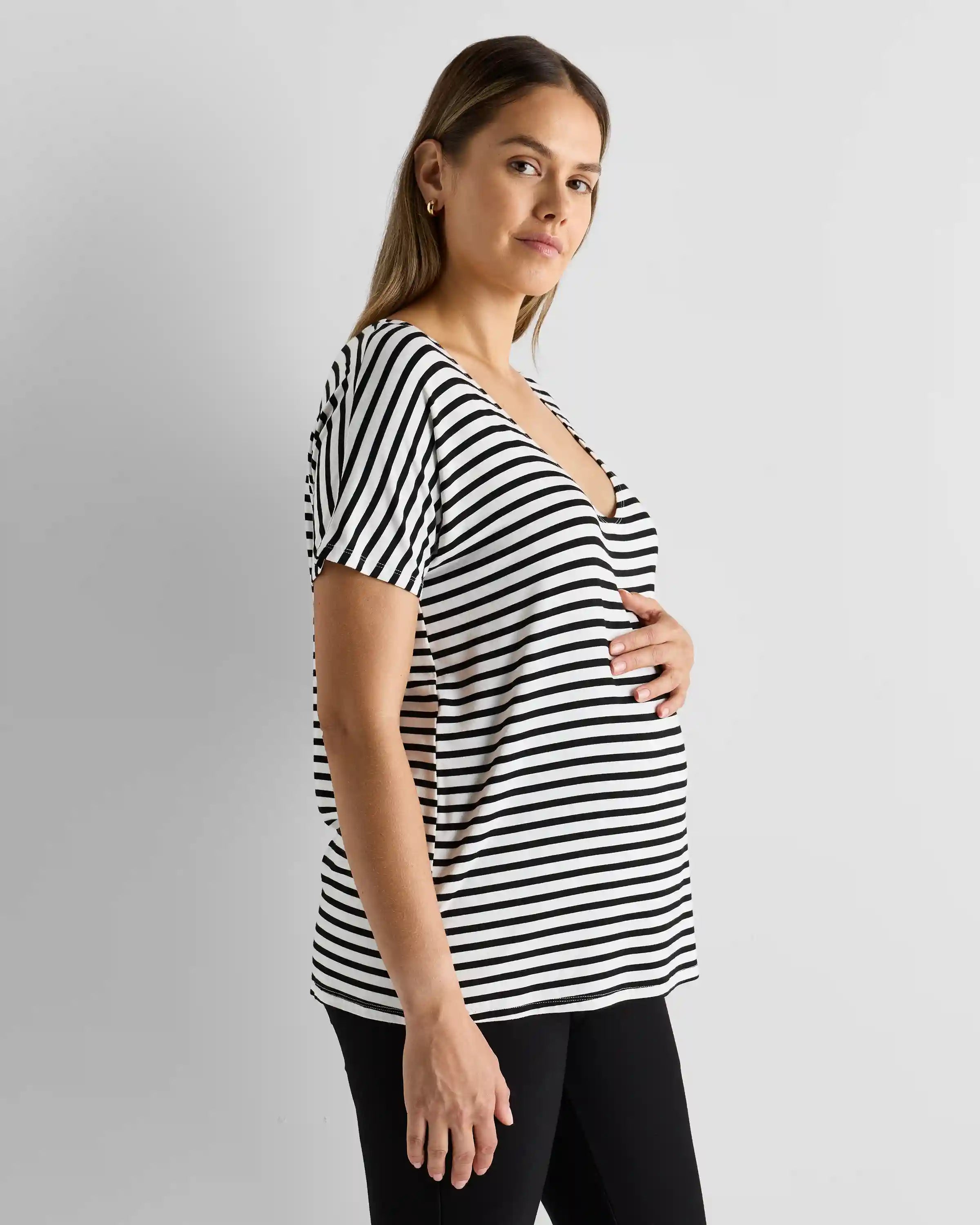 Bamboo Jersey Maternity Dolman Sleeve Tee (2-pack)