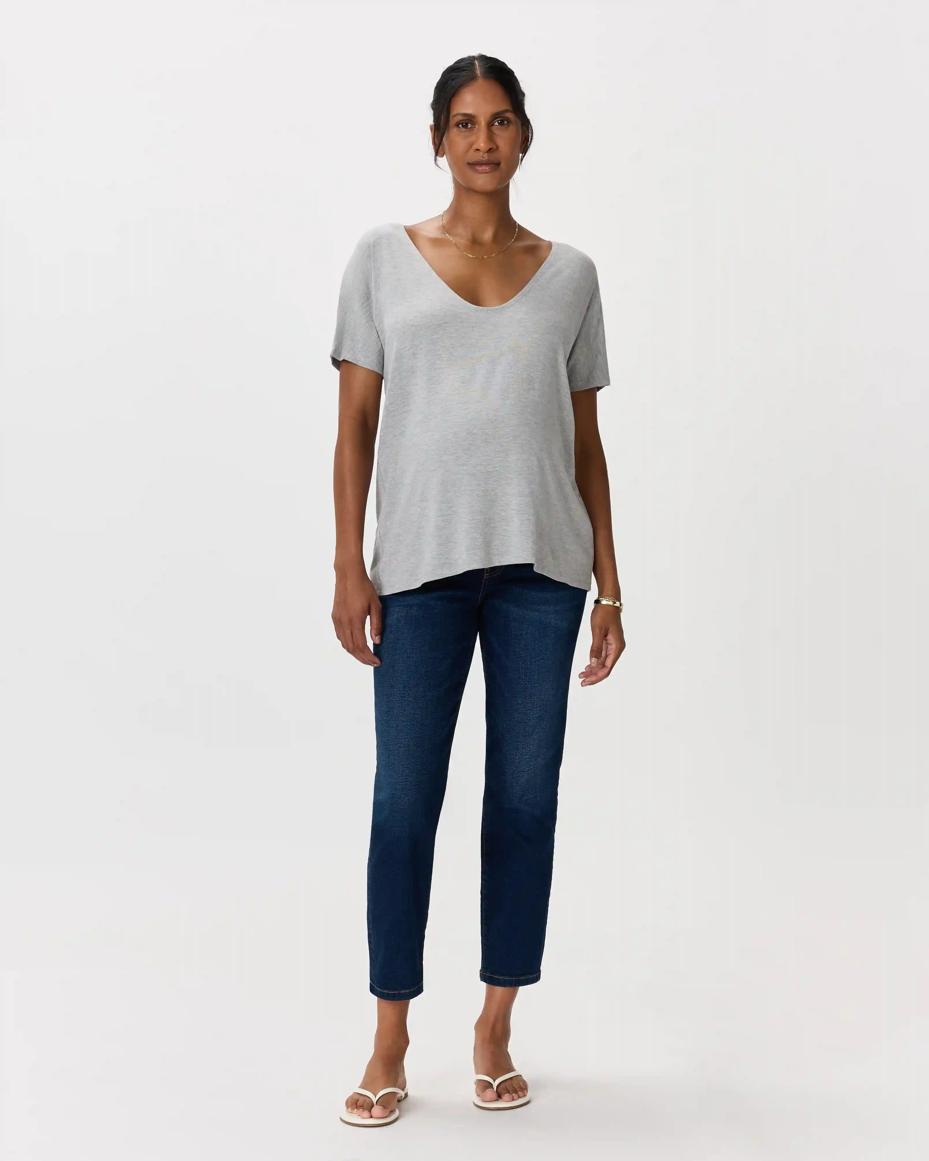Bamboo Jersey Maternity Dolman Sleeve Tee (2-pack)