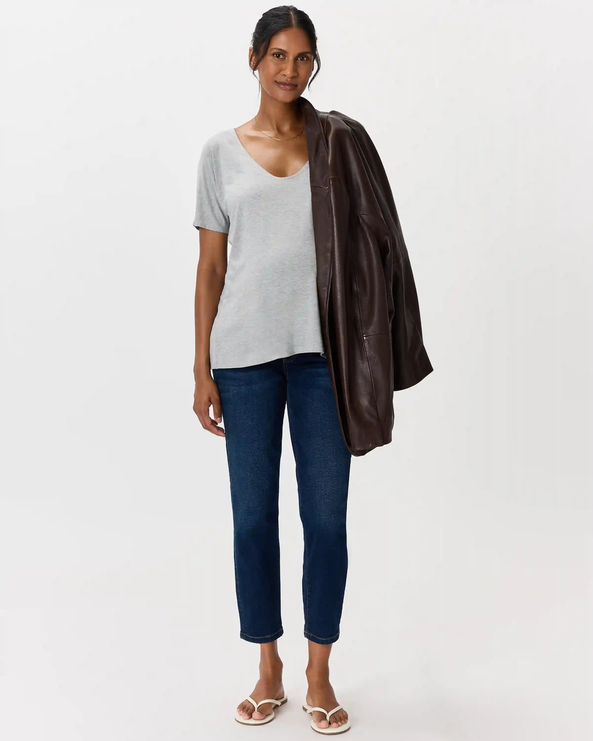 Bamboo Jersey Maternity Dolman Sleeve Tee (2-pack)