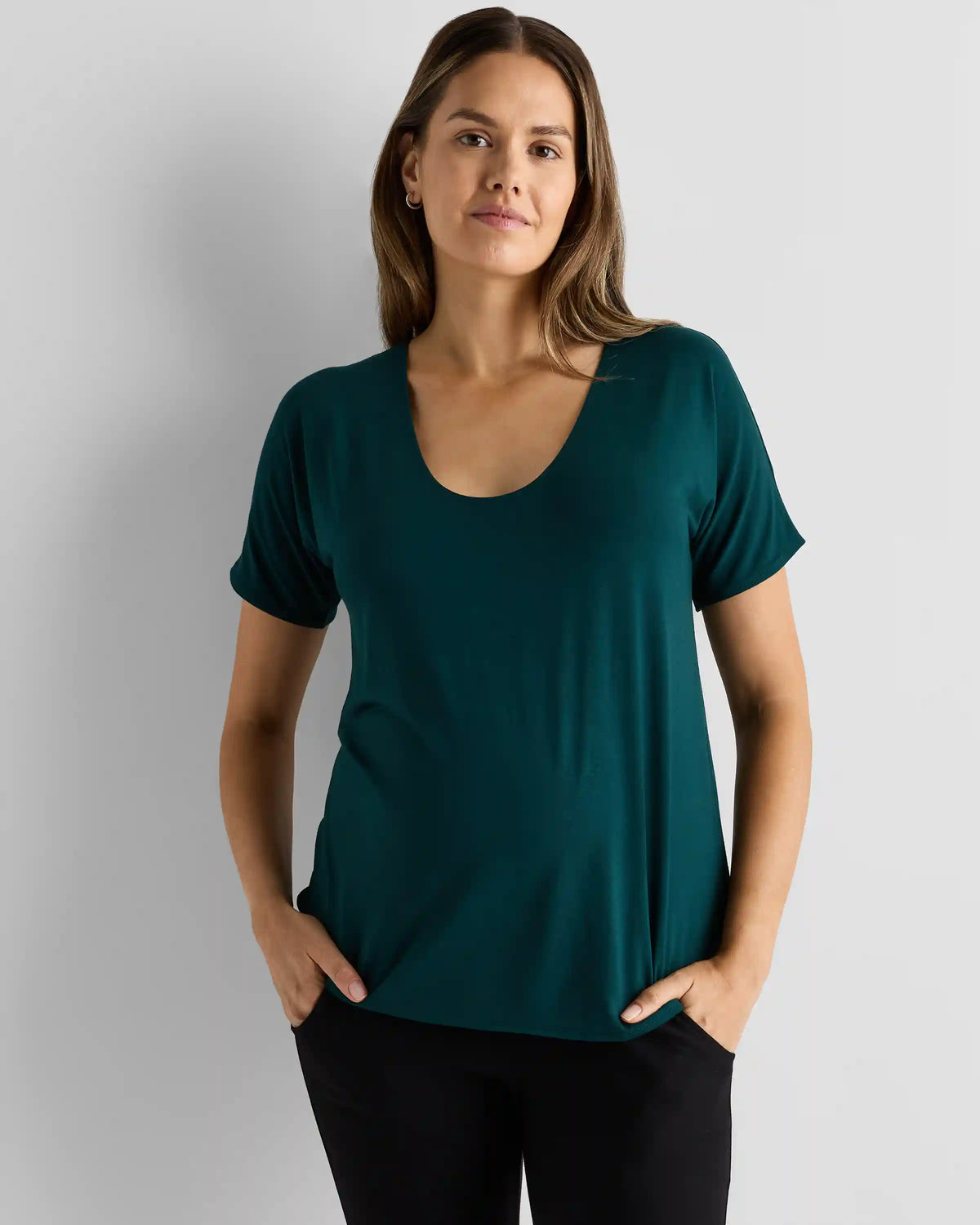 Bamboo Jersey Maternity Dolman Sleeve Tee (2-pack)