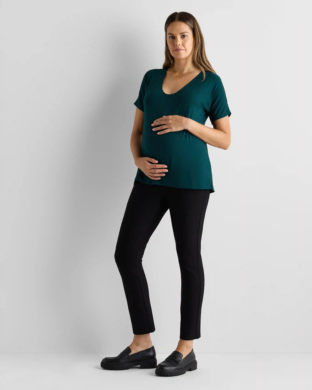 Bamboo Jersey Maternity Dolman Sleeve Tee (2-pack)