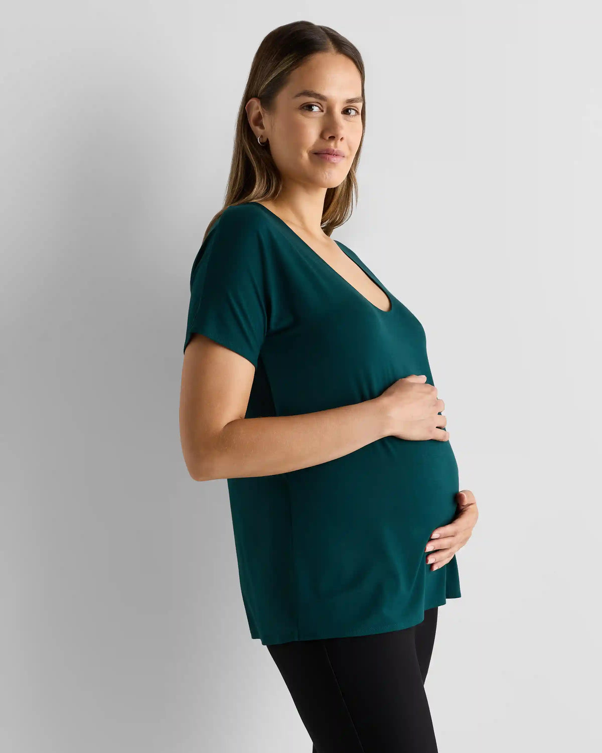 Bamboo Jersey Maternity Dolman Sleeve Tee (2-pack)