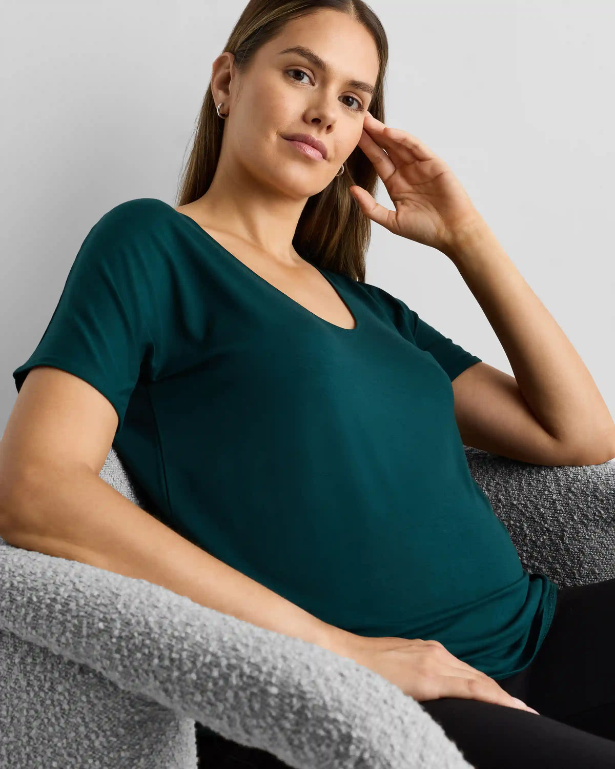 Bamboo Jersey Maternity Dolman Sleeve Tee (2-pack)