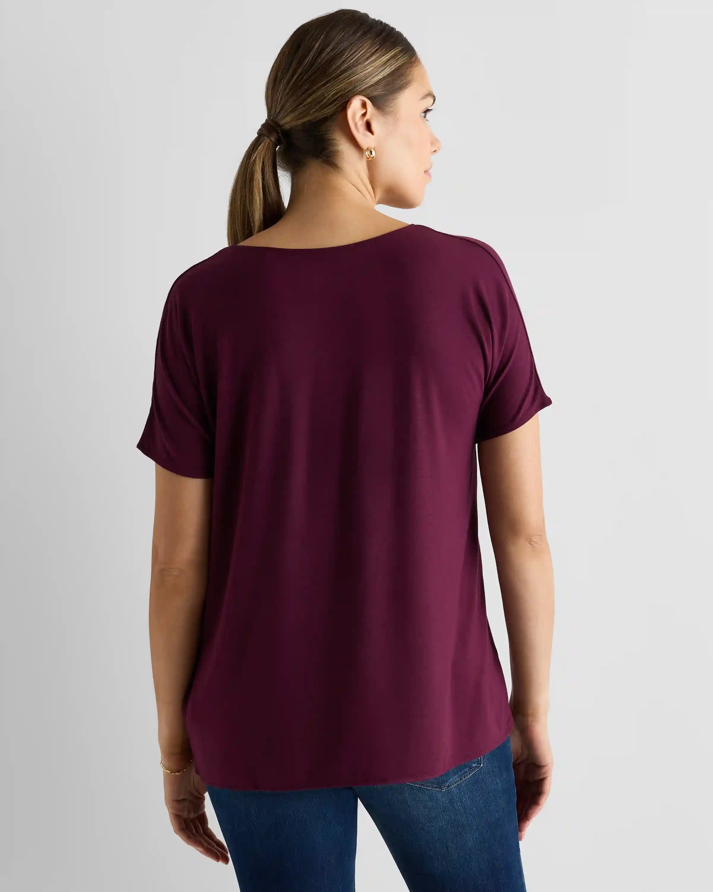 Bamboo Jersey Maternity Dolman Sleeve Tee (2-pack)