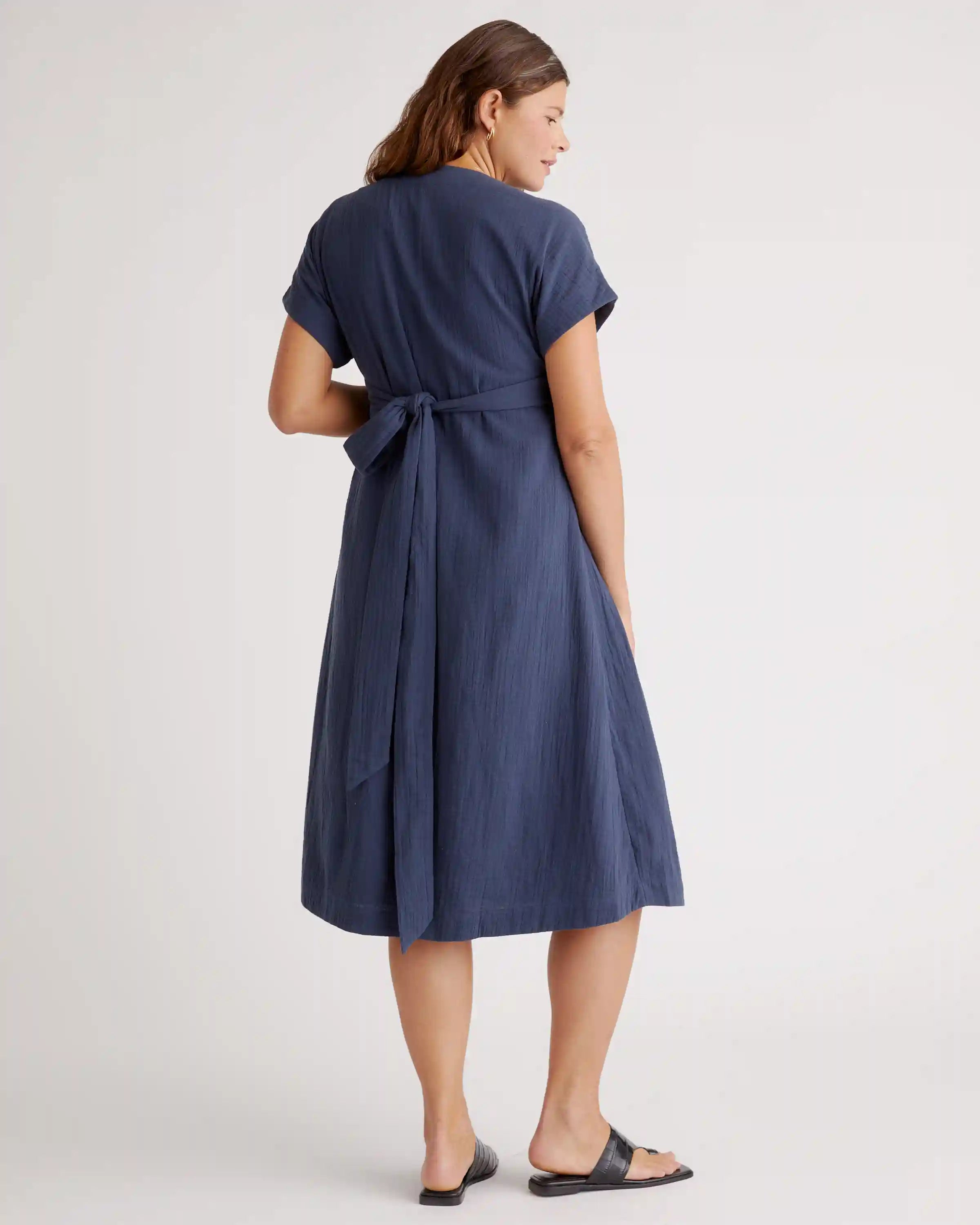Organic Cotton Gauze Maternity Midi Dress