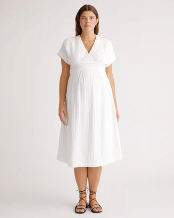 Organic Cotton Gauze Maternity Midi Dress