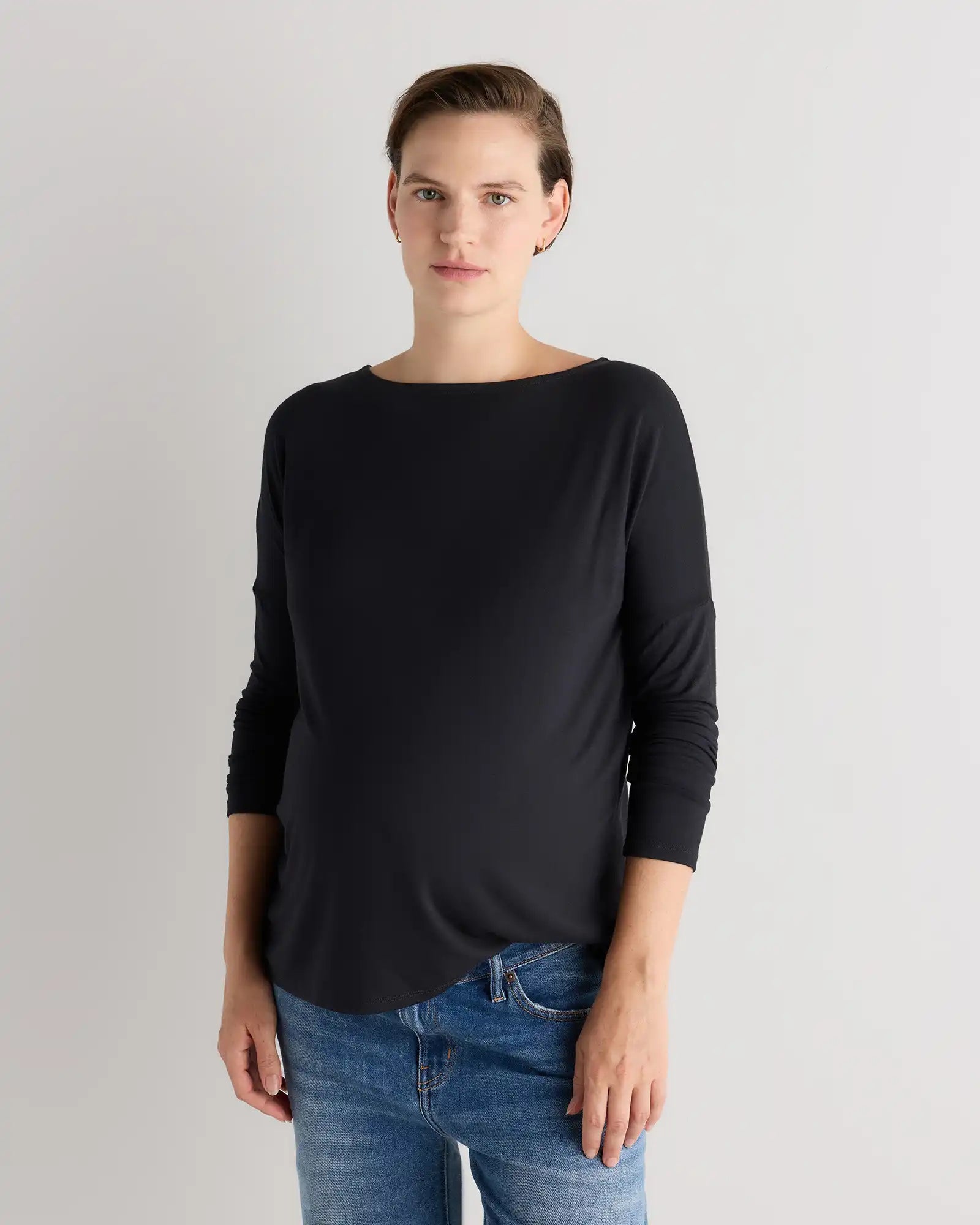 Bamboo Jersey Maternity Long Sleeve Tee (2-pack)