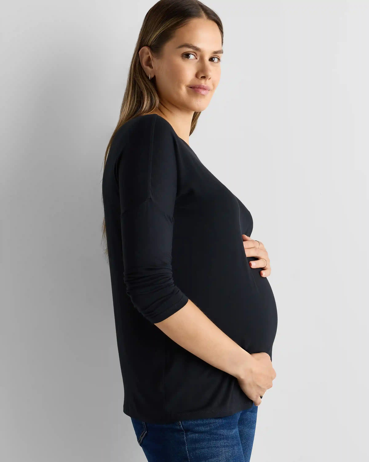 Bamboo Jersey Maternity Long Sleeve Tee (2-pack)
