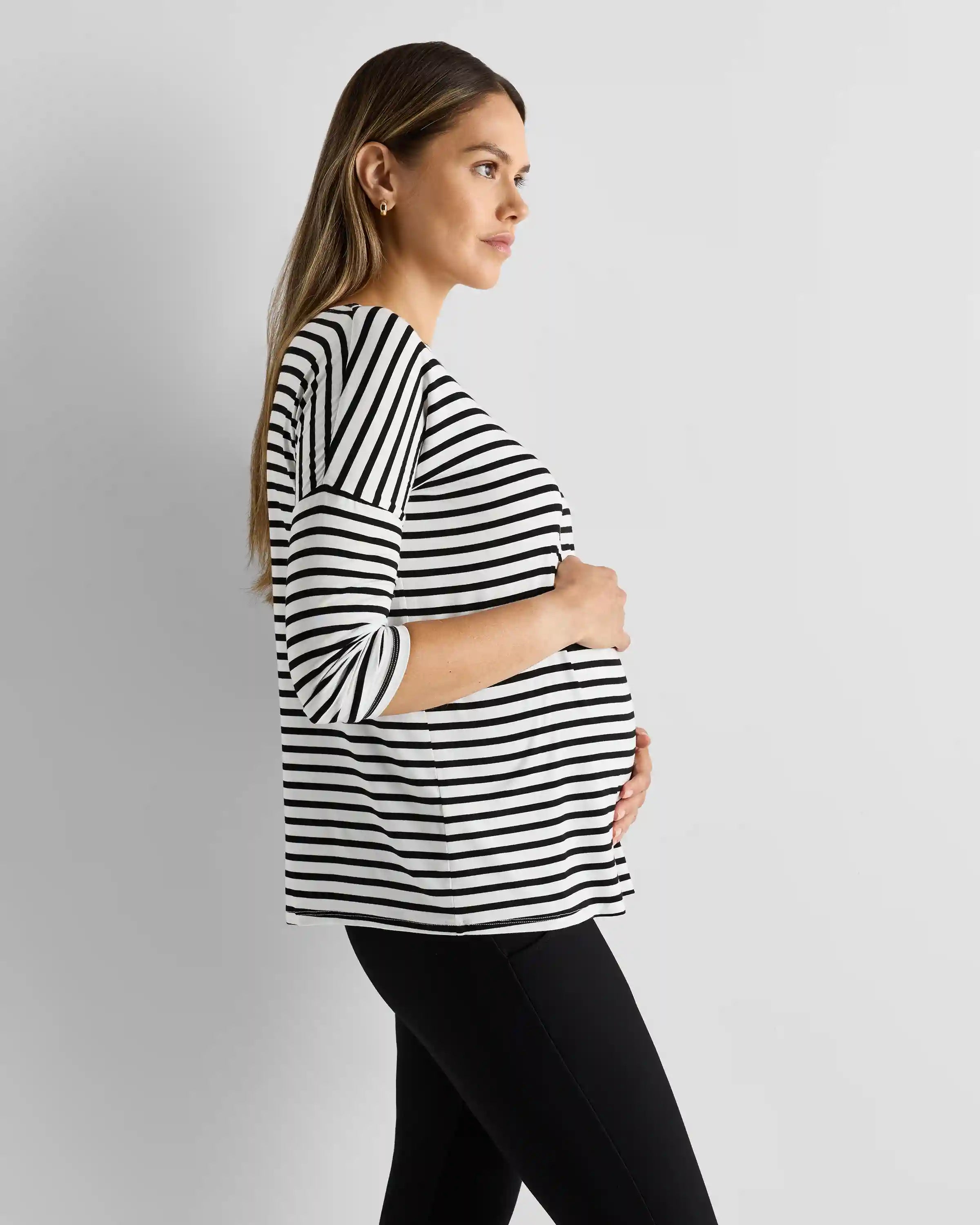 Bamboo Jersey Maternity Long Sleeve Tee (2-pack)