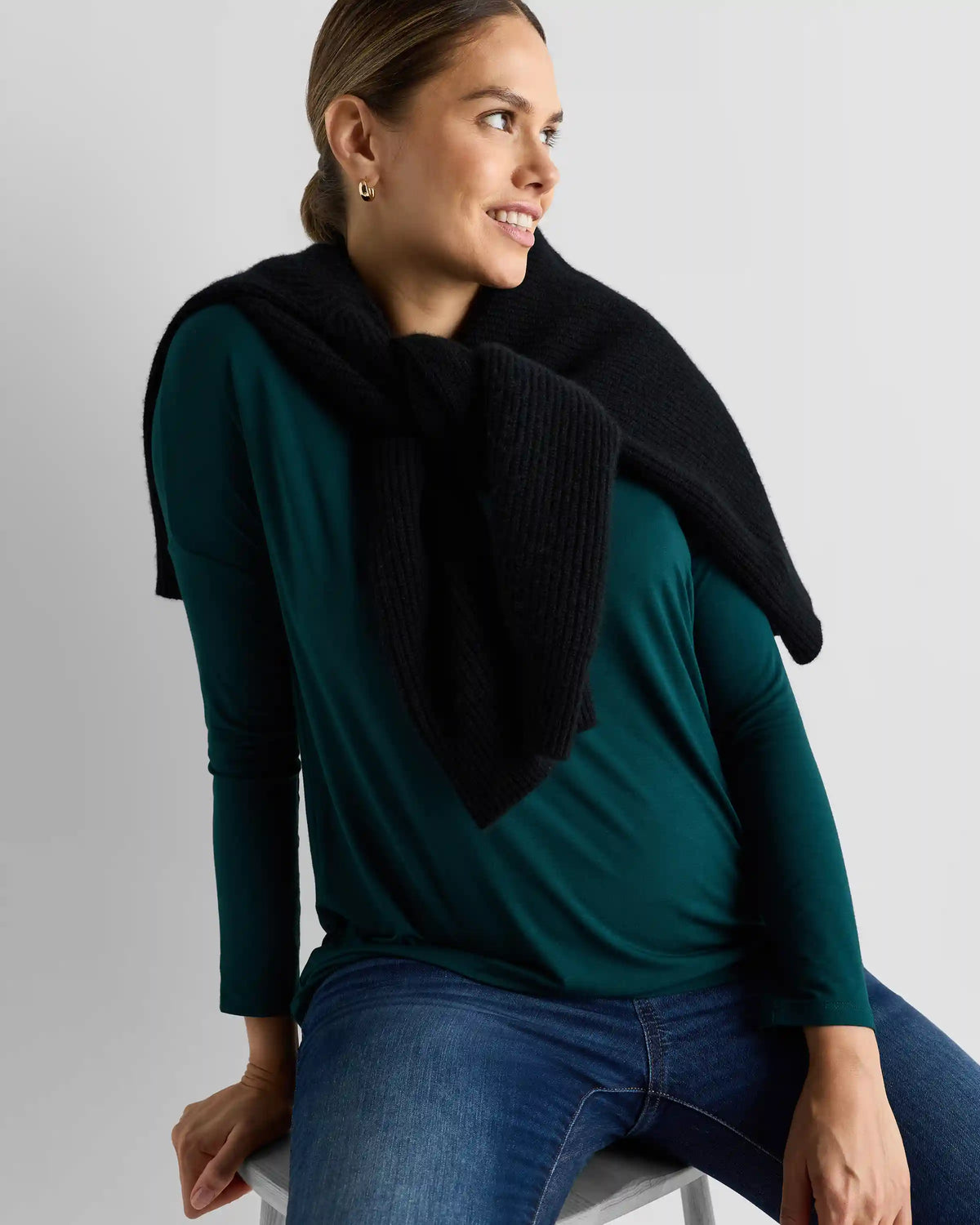 Bamboo Jersey Maternity Long Sleeve Tee (2-pack)